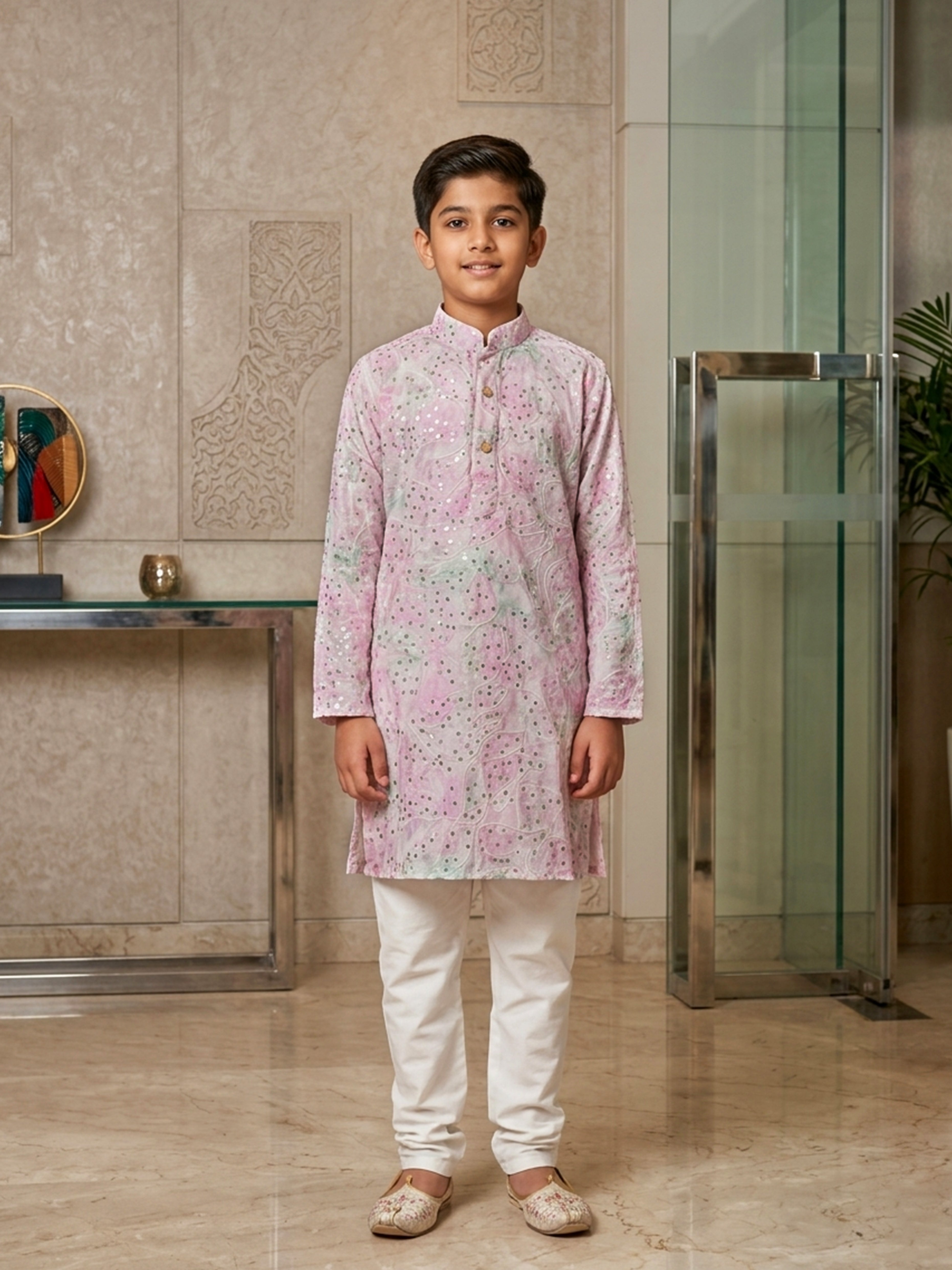 Blue Cotton Shibori Embroidered Kurta Pajama Set