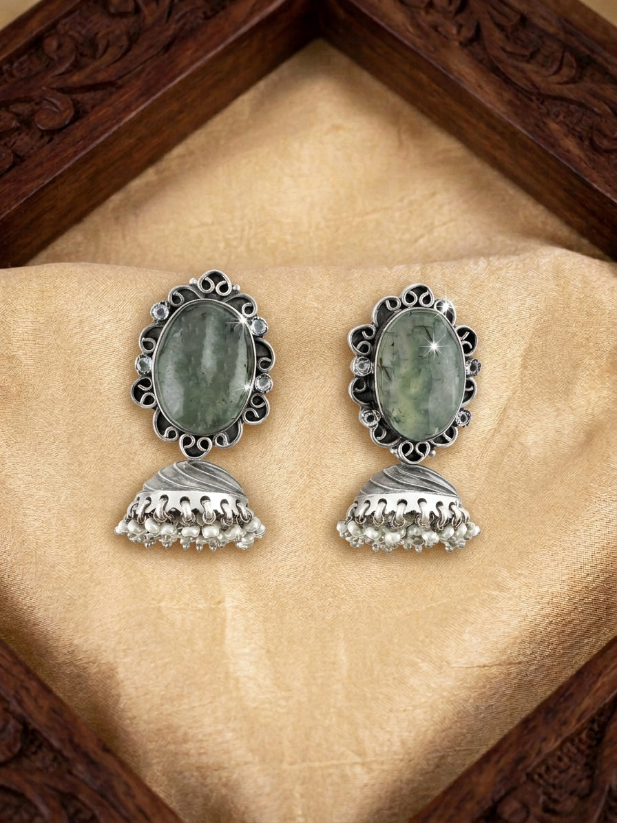 Jade Whispers Jhumkas