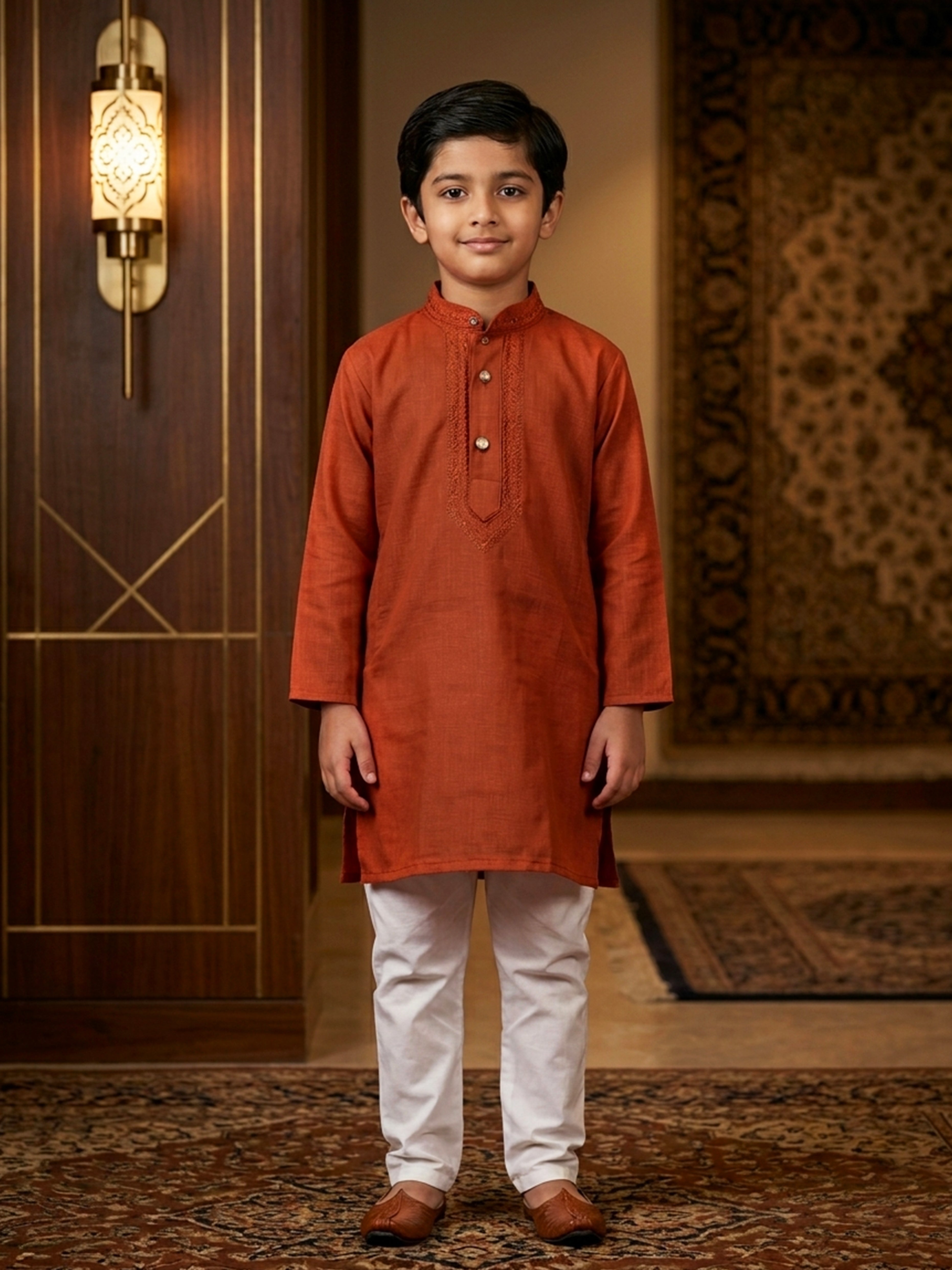 Boys Embroidered Kurta Pajama Set