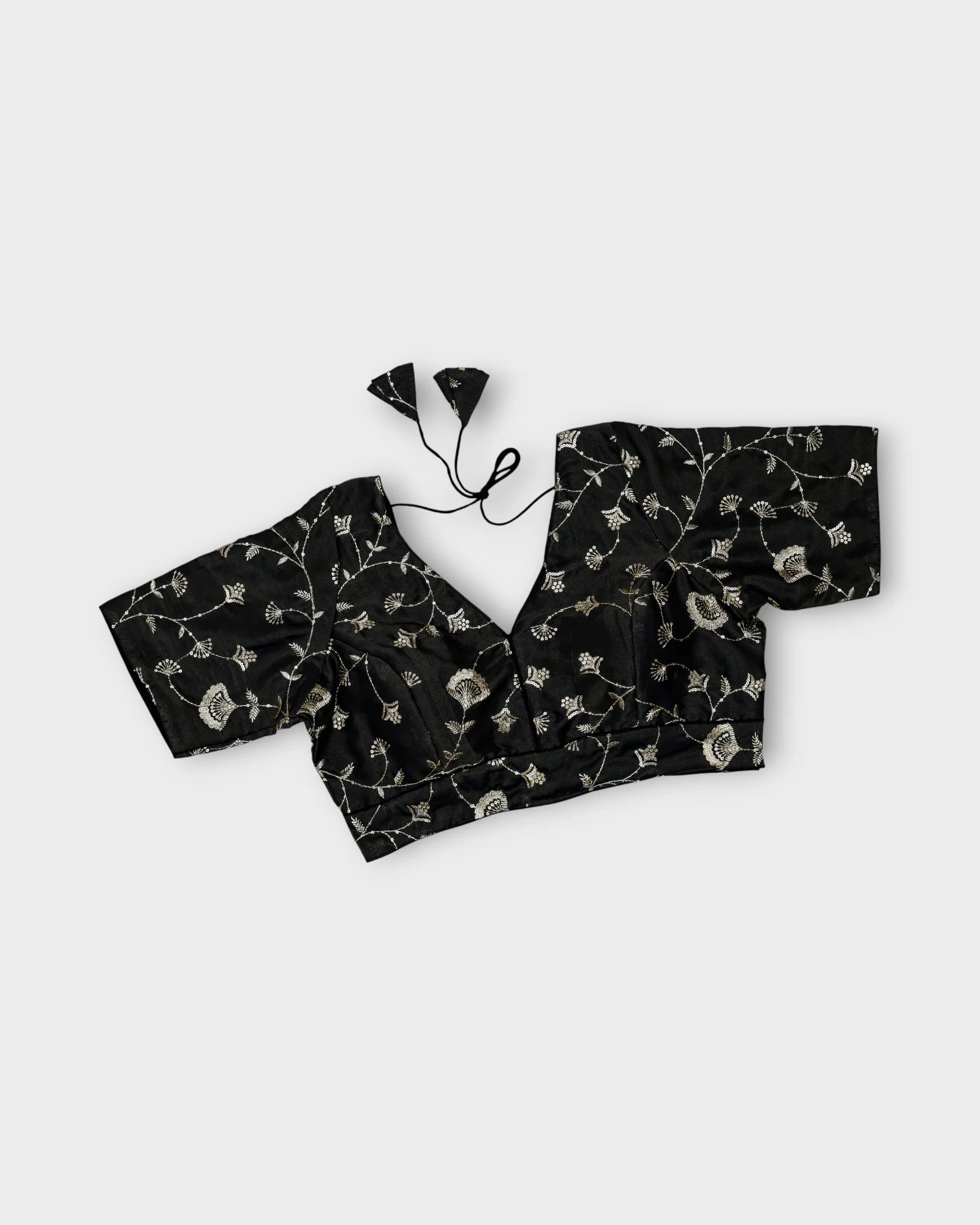 Silk V Neck Half Sleeve Readymade Blouse