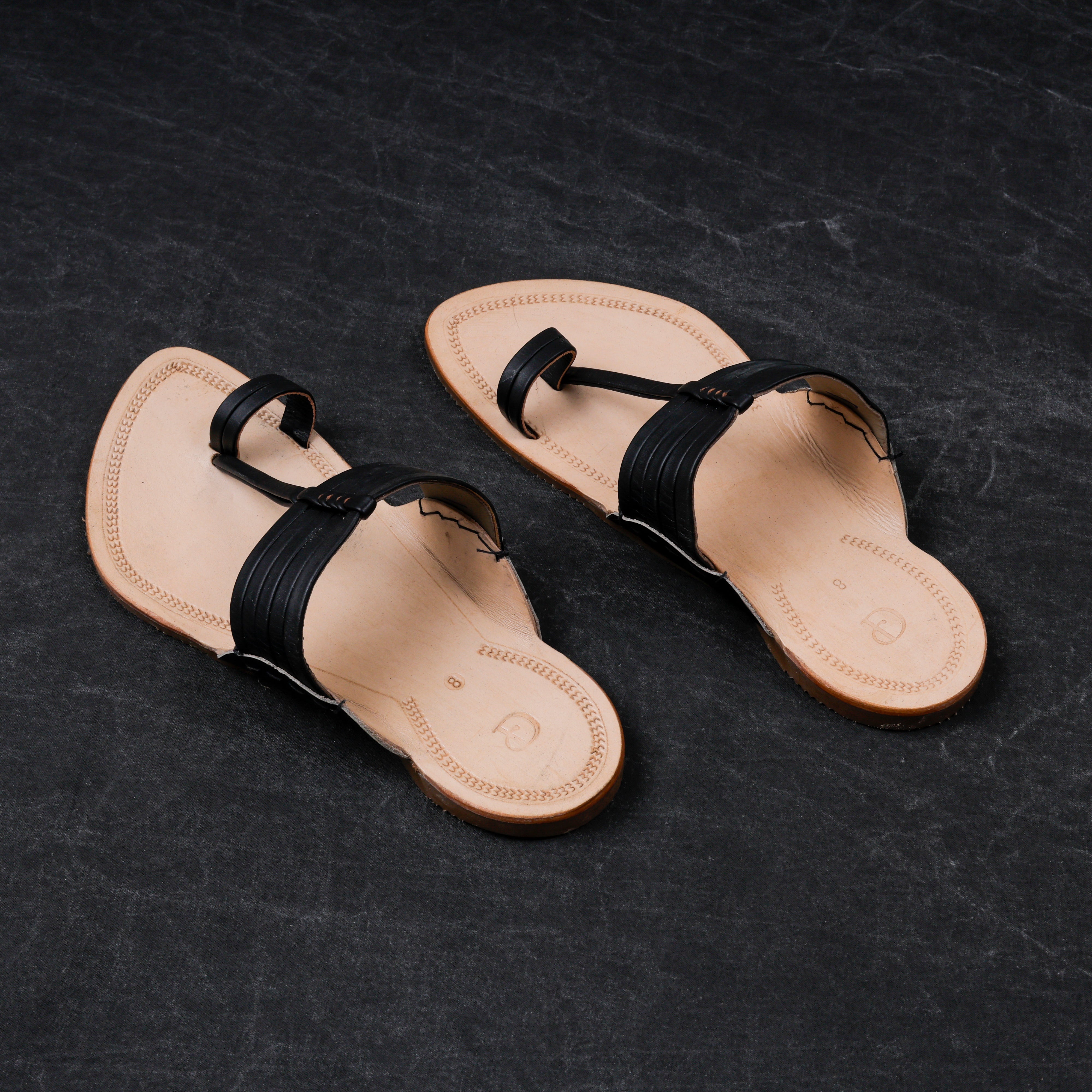 Cream Patent Leather Kolhapuri Sandals