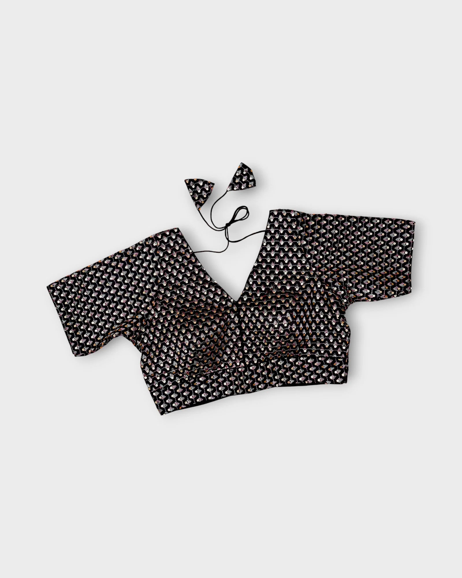 Silk V Neck Hook Back Readymade Blouse