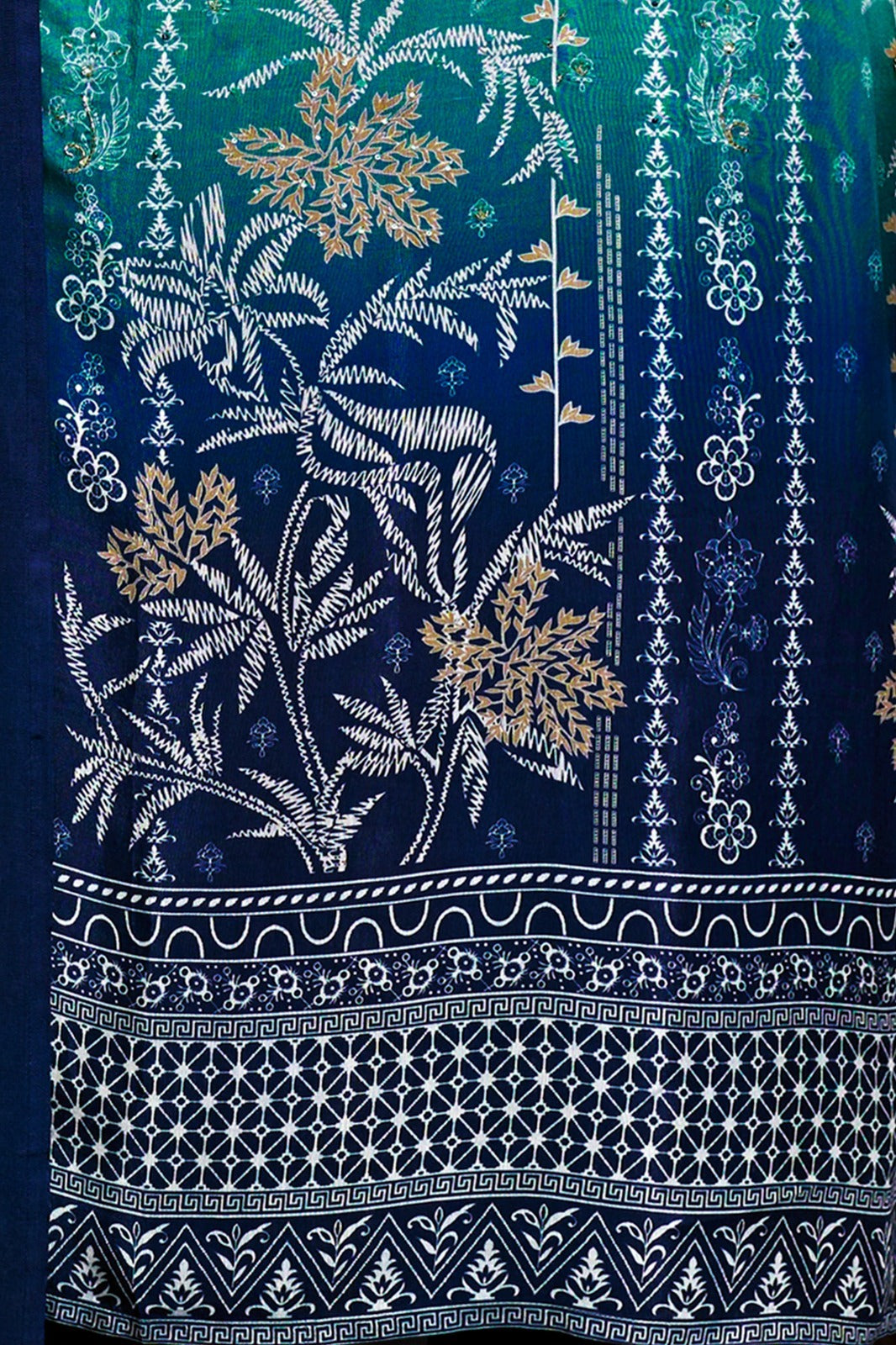 Sea Breeze Chinon Silk Embroidered Kurta Set