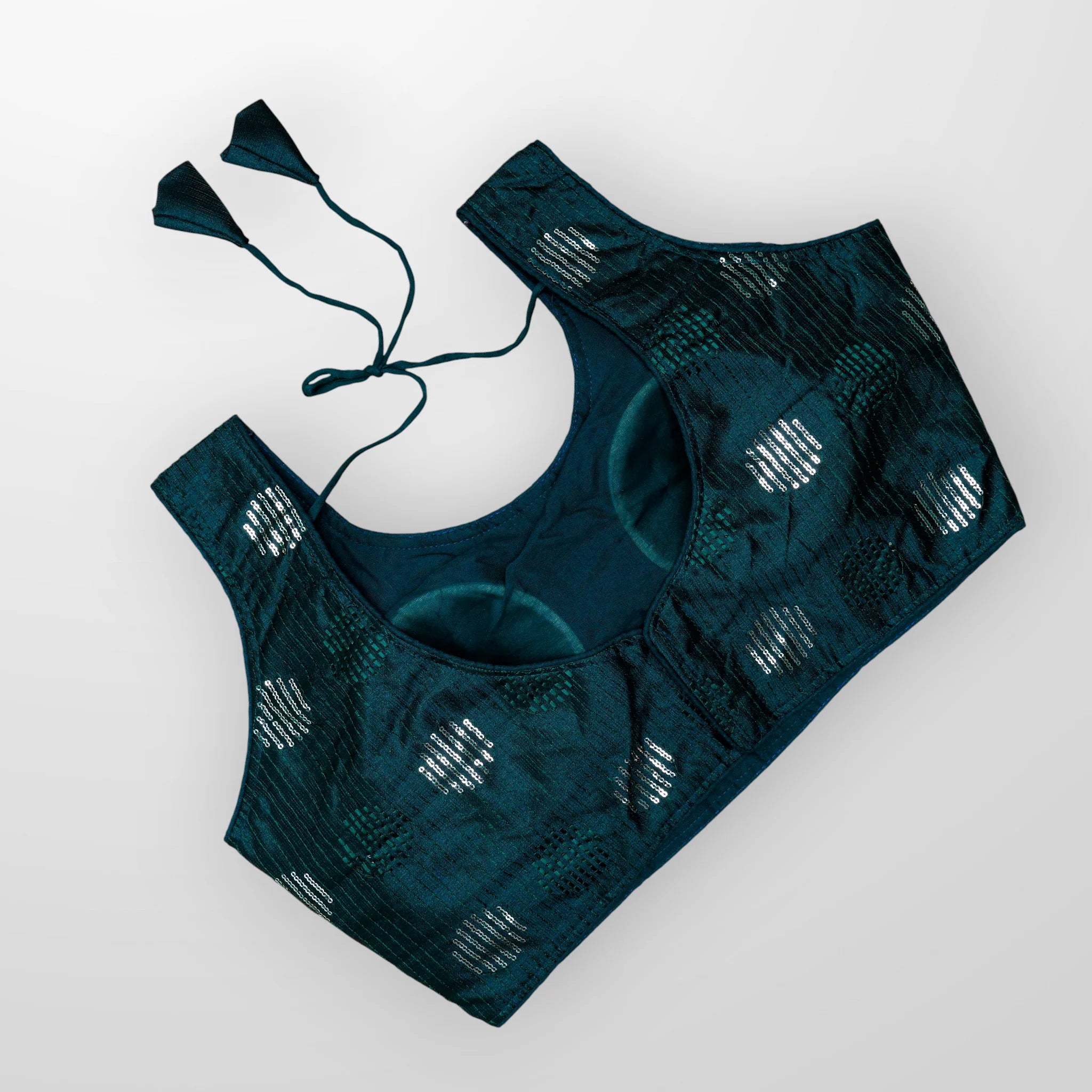 Silk U Neck Embroidered Readymade Blouse
