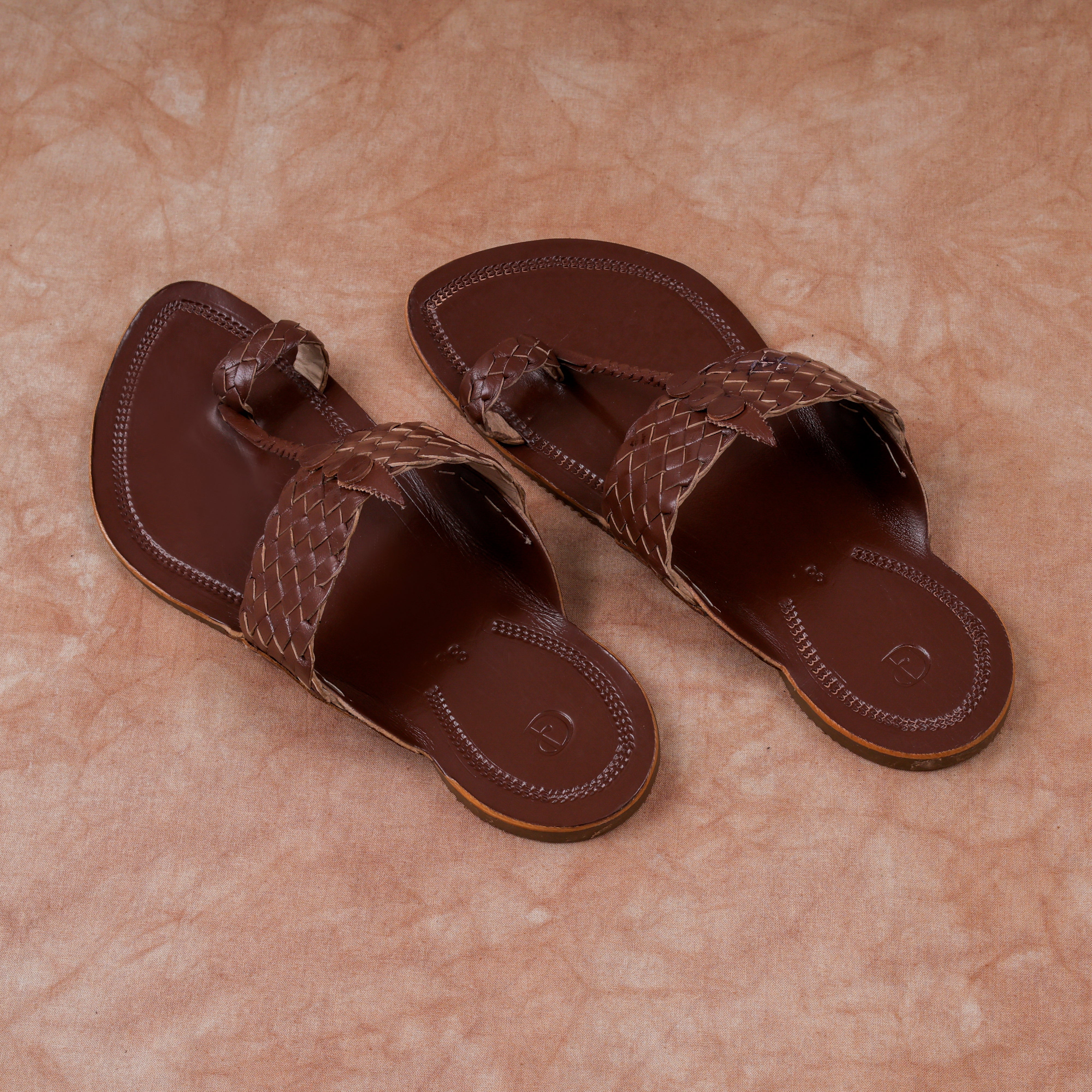 Patent Brown Leather Kolhapuri Sandals
