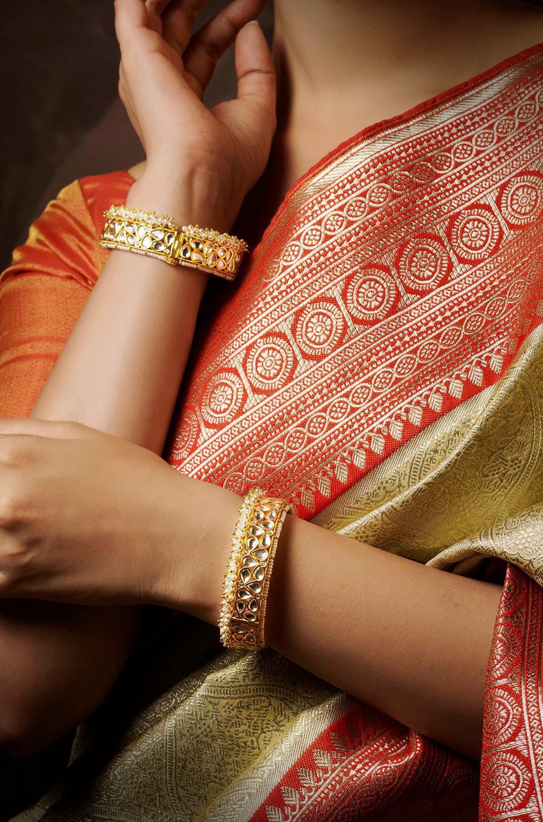 Opulent Legacy Kundan Pearl Kadas - Dyulokha