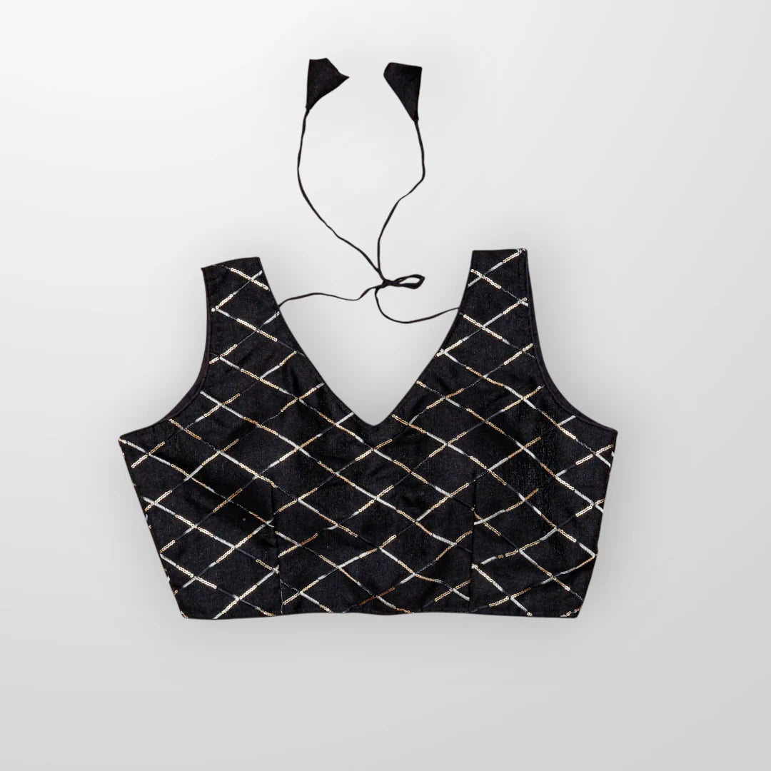 Silk Blouse with Intricate Sequin Work