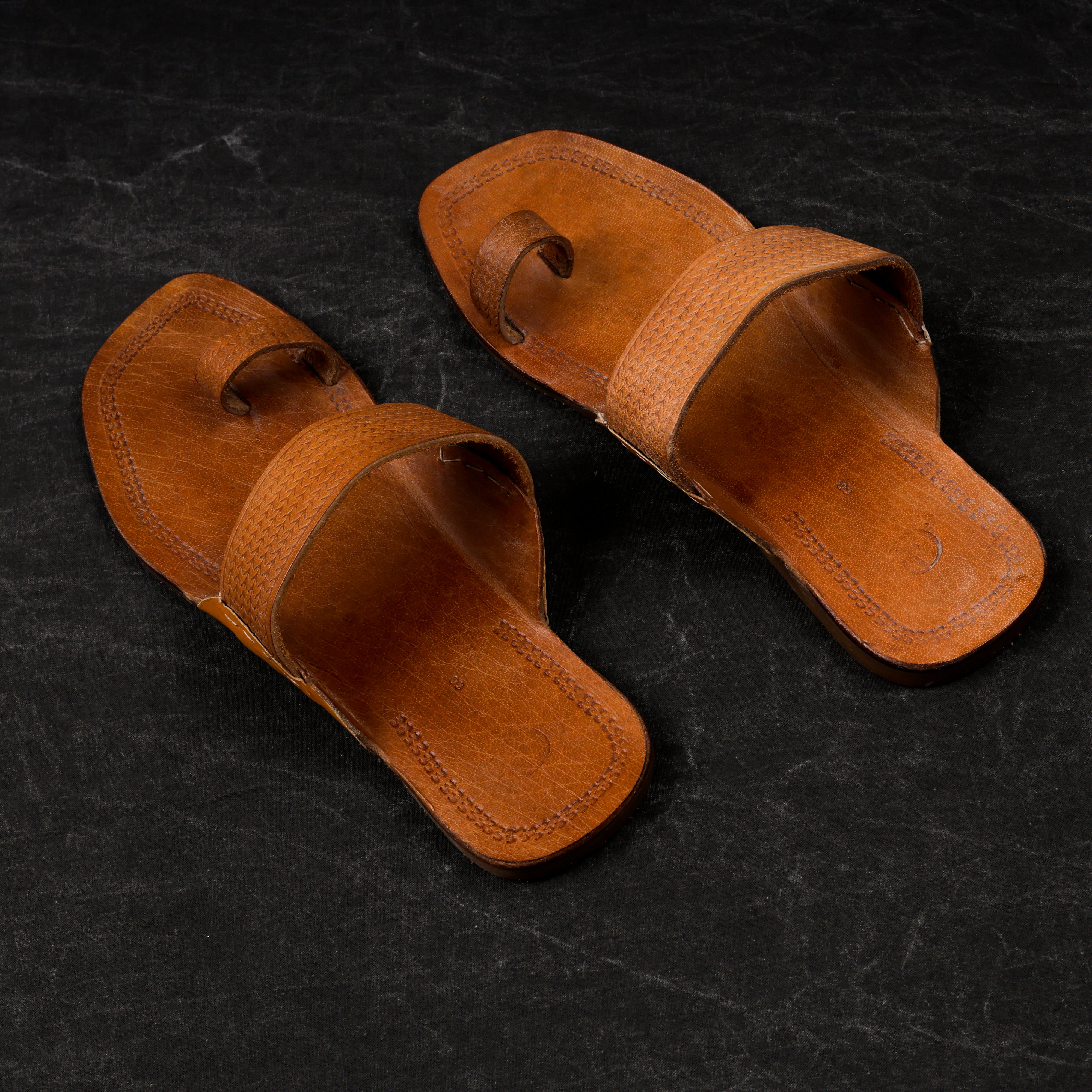 Light Brown Leather Kolhapuri Sandals