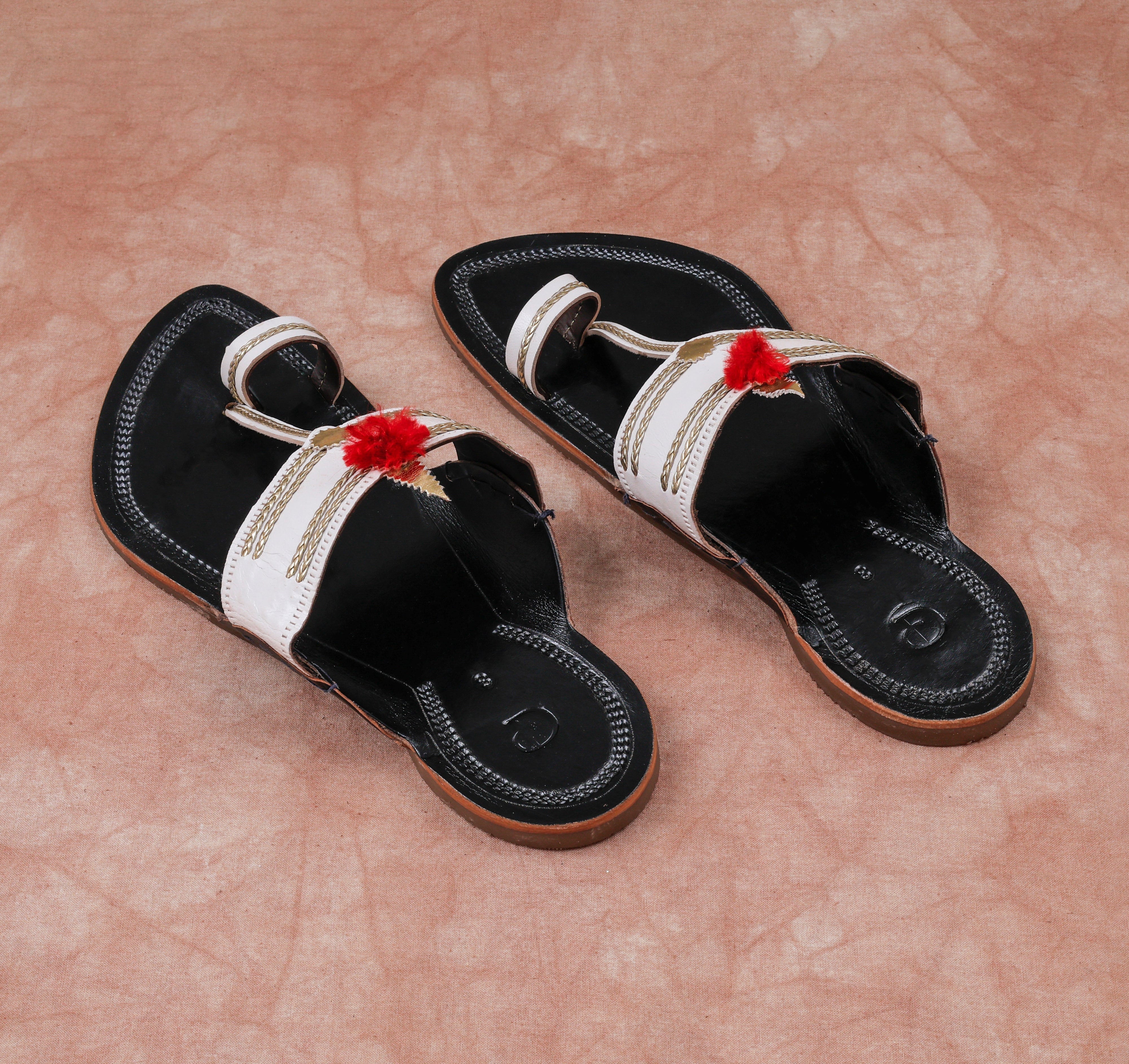 Black Artisan Crafted Leather Kolhapuri