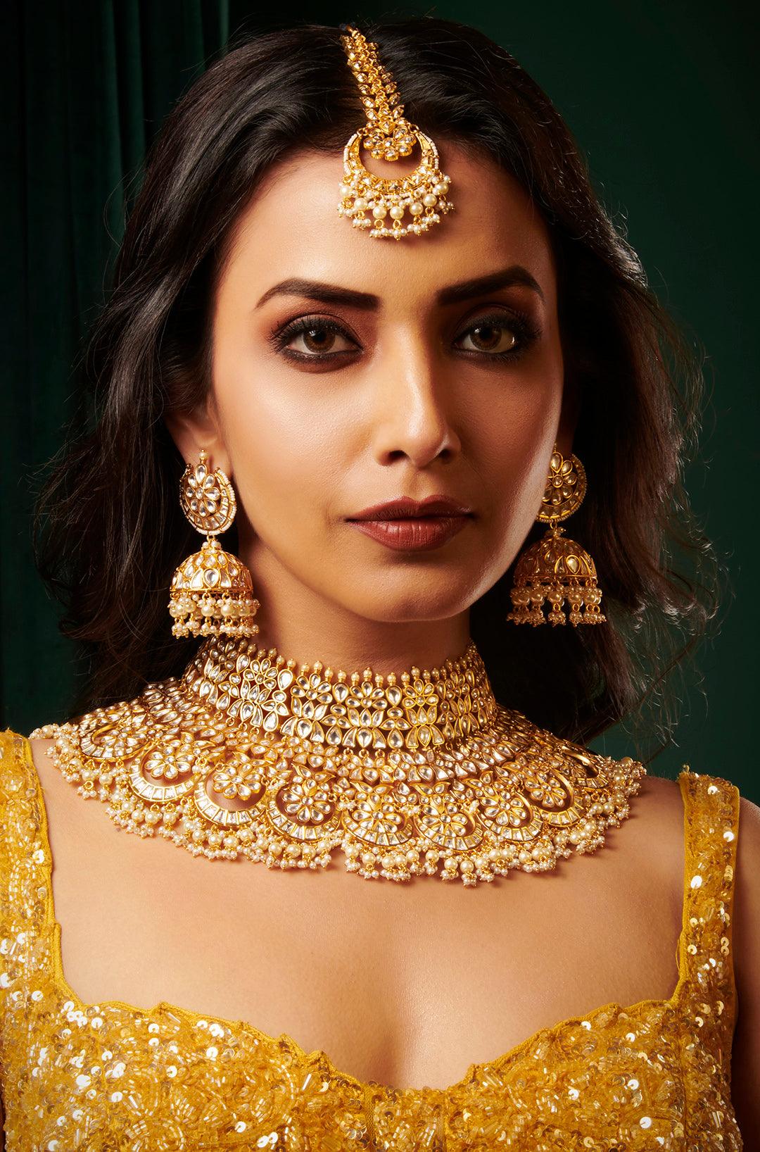 Ethereal Bridal Kundan Pearls Ensemble - Dyulokha