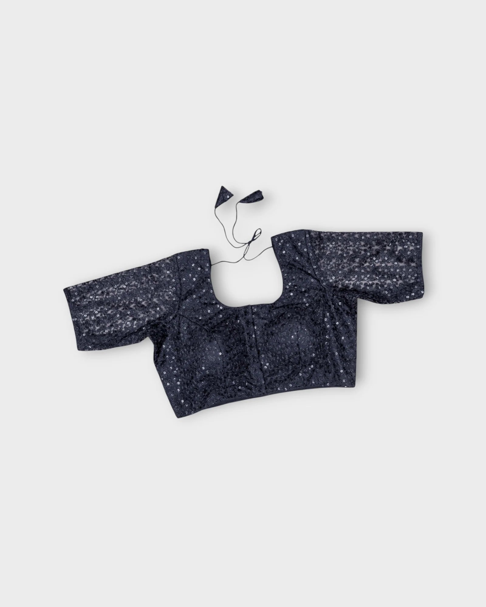 Embroidered Net U Neck Readymade Blouse