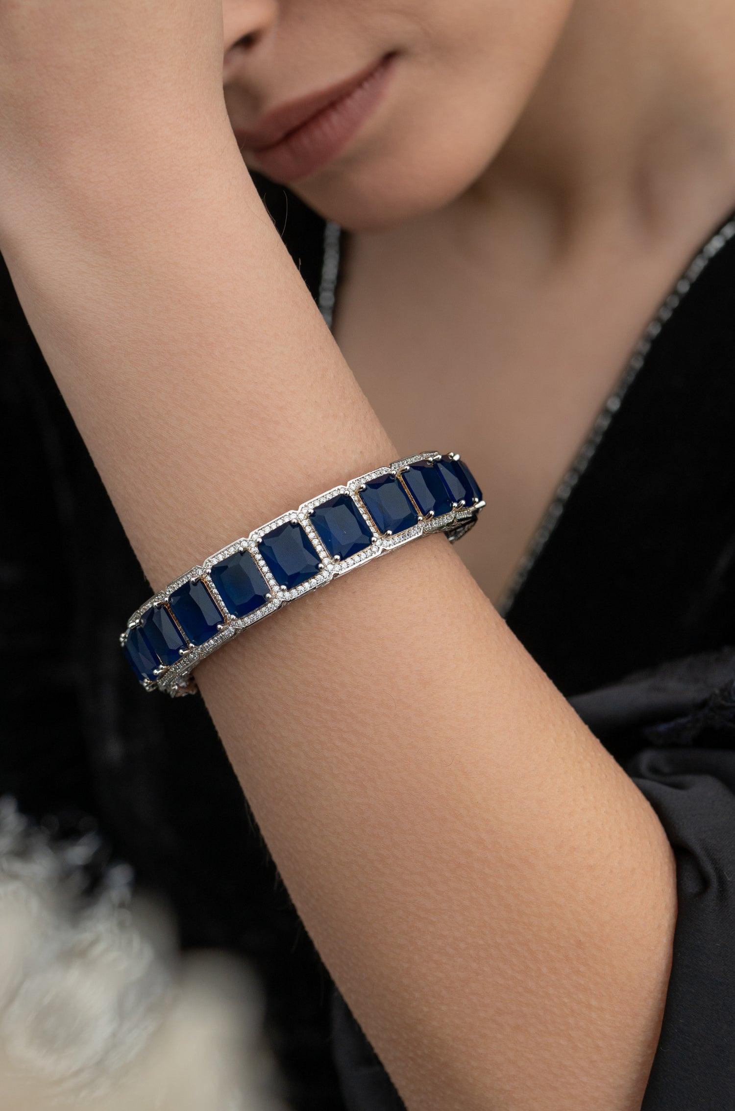 Victorian Blue Splendor Bangle - Dyulokha