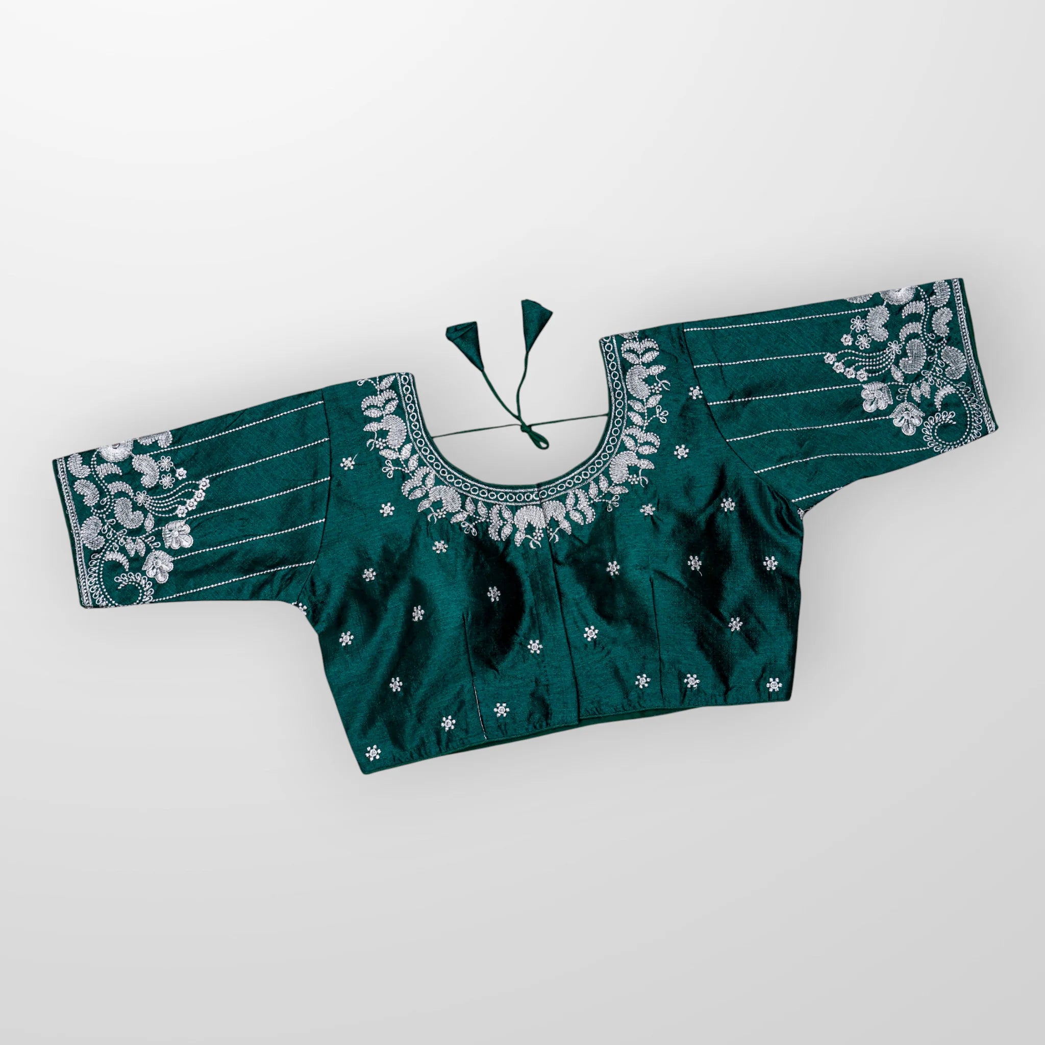 Silk Zari Butta Embroidered Readymade Blouse