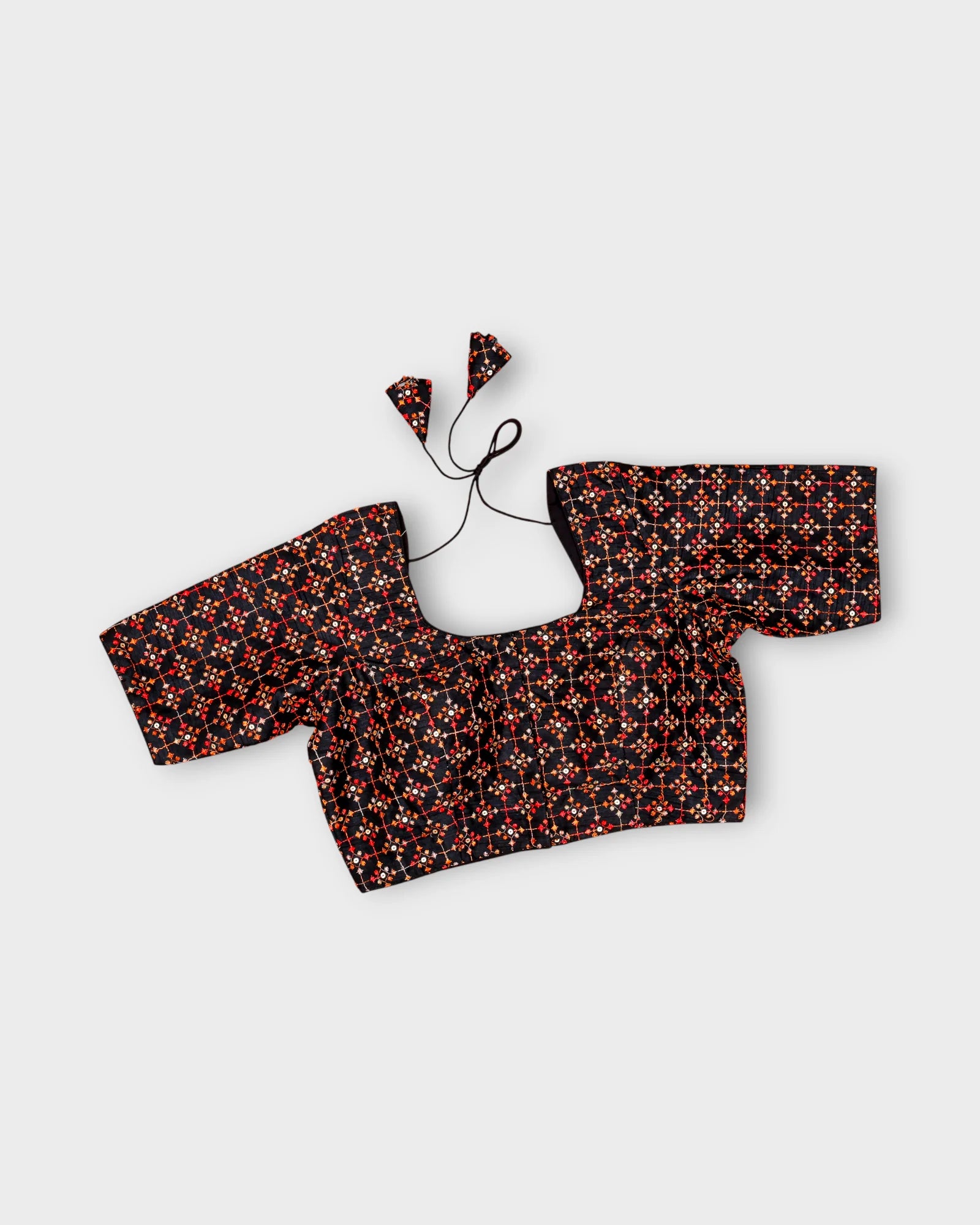 Raw Silk U Neck Back Design Readymade Blouse