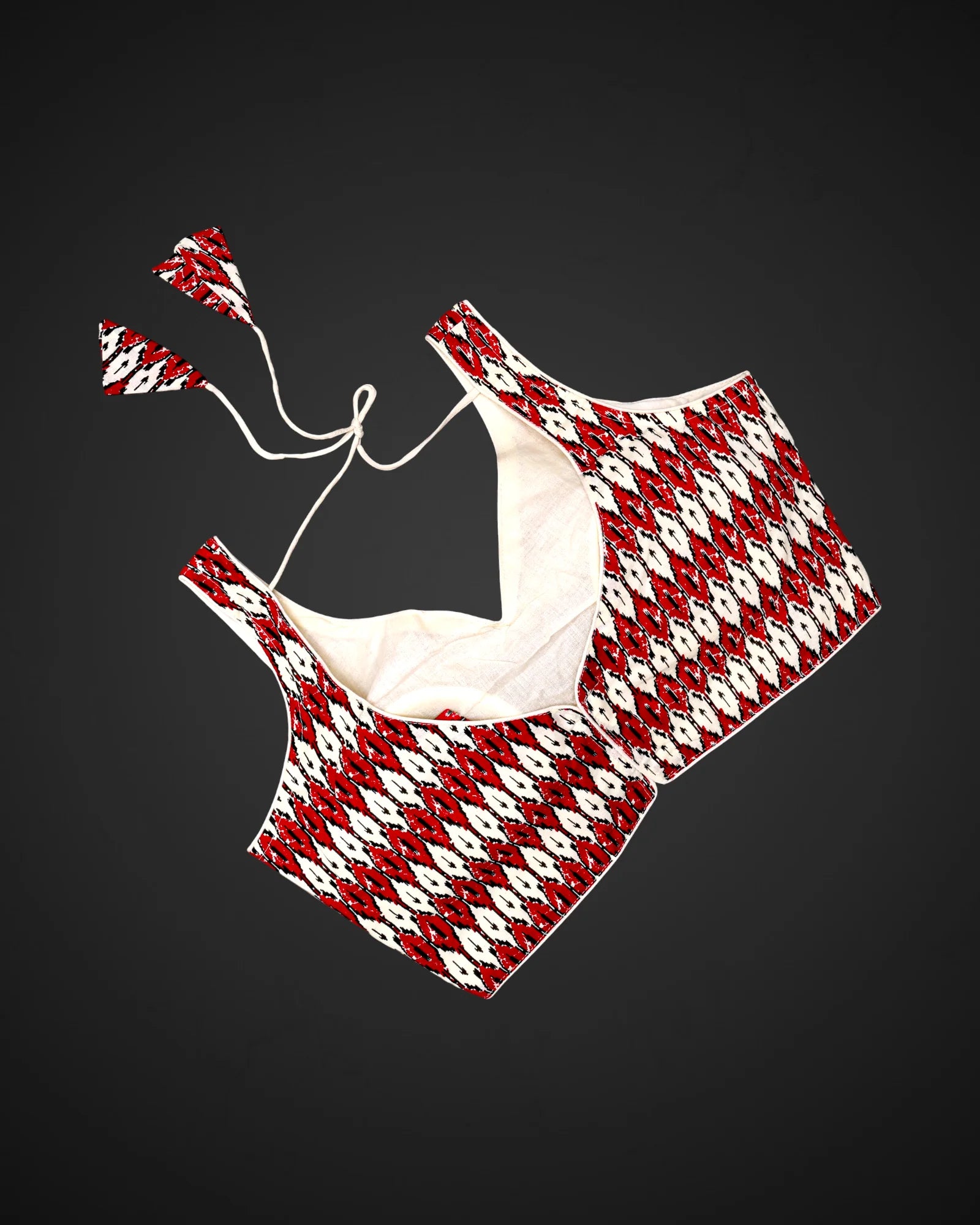 Ajrak Print Cotton V Neck Readymade Blouse
