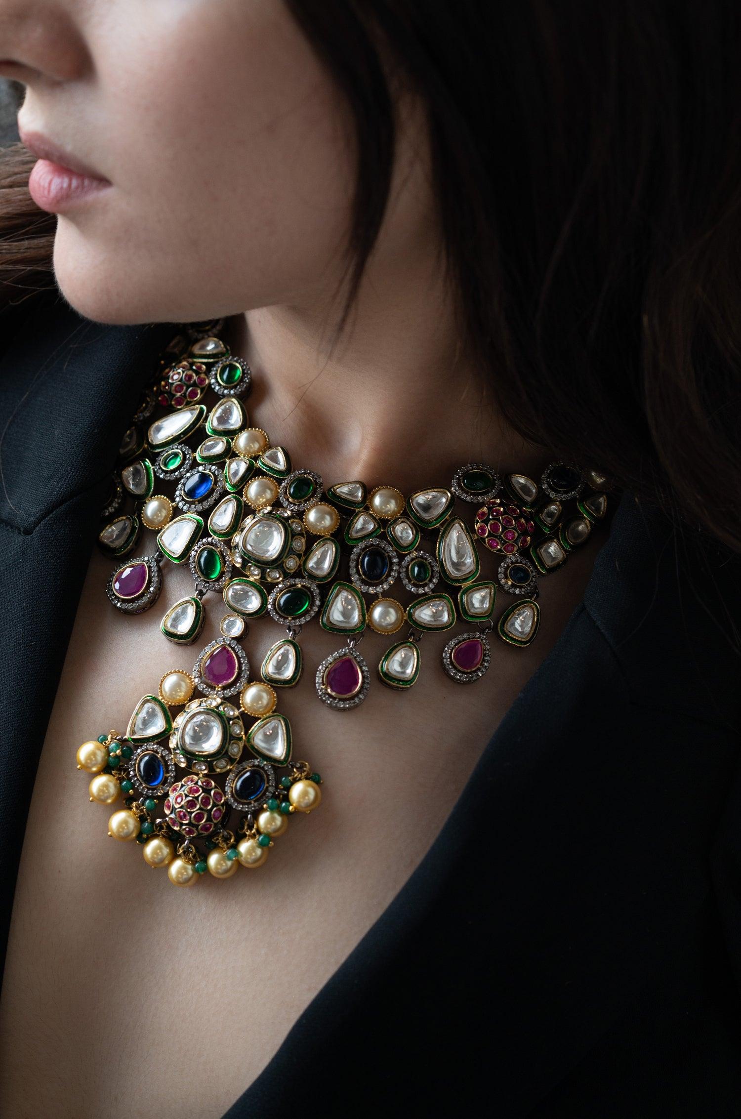 Victorian Rainbow Necklace Set - Dyulokha