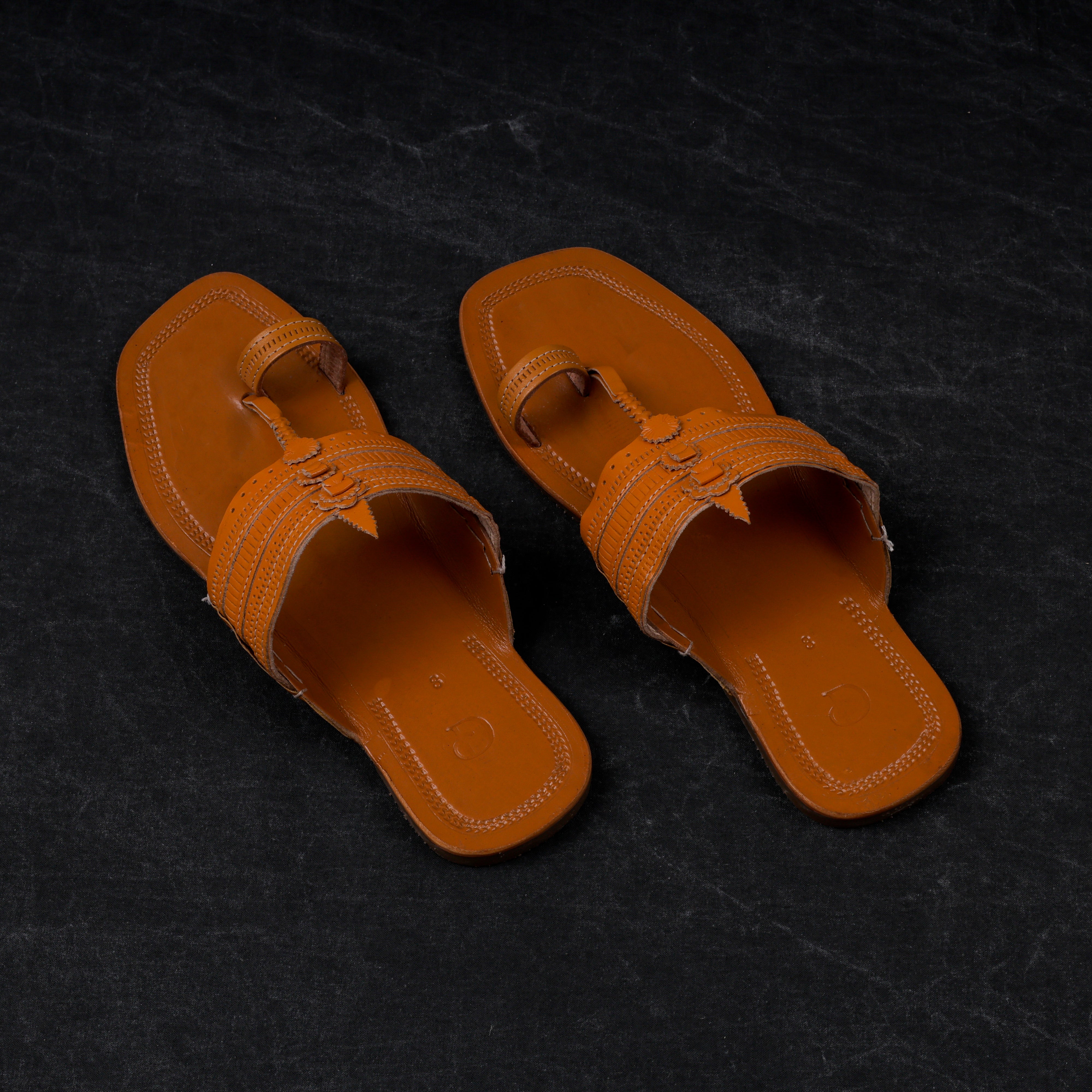Tan Handcrafted Traditional Kolhapuri Sandals