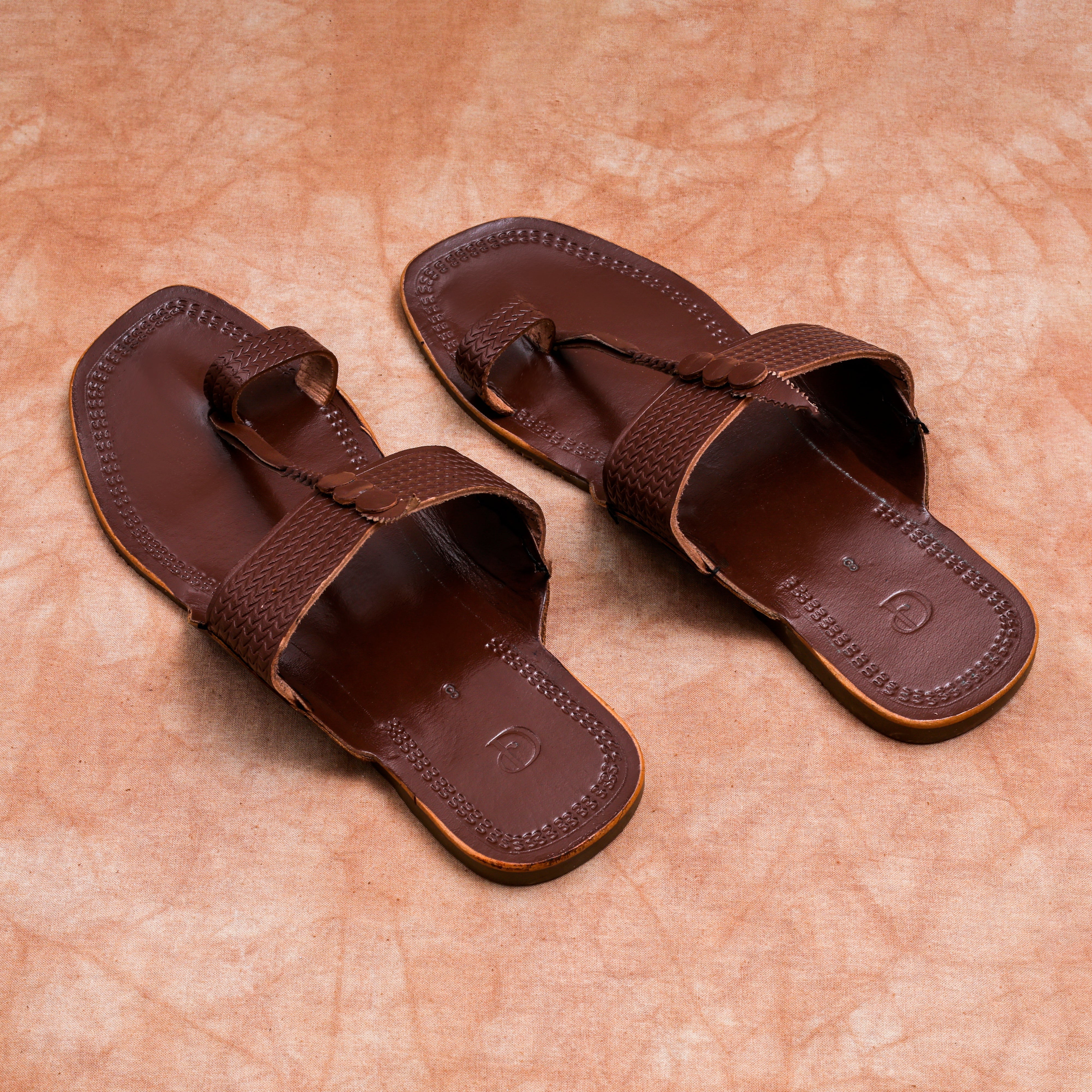 Handcrafted Brown Leather Kolhapuri Sandals