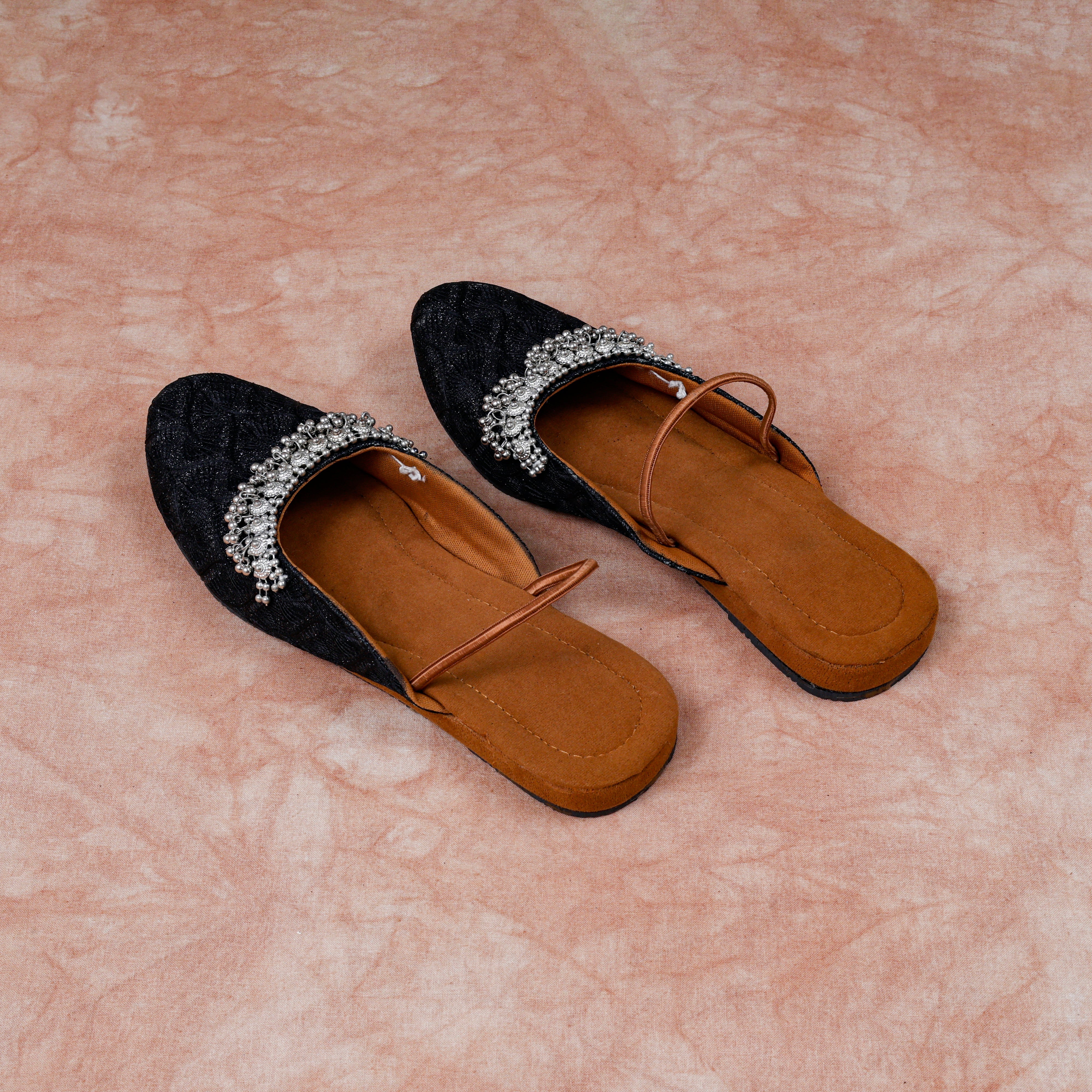 Soft Fabric Black Mules