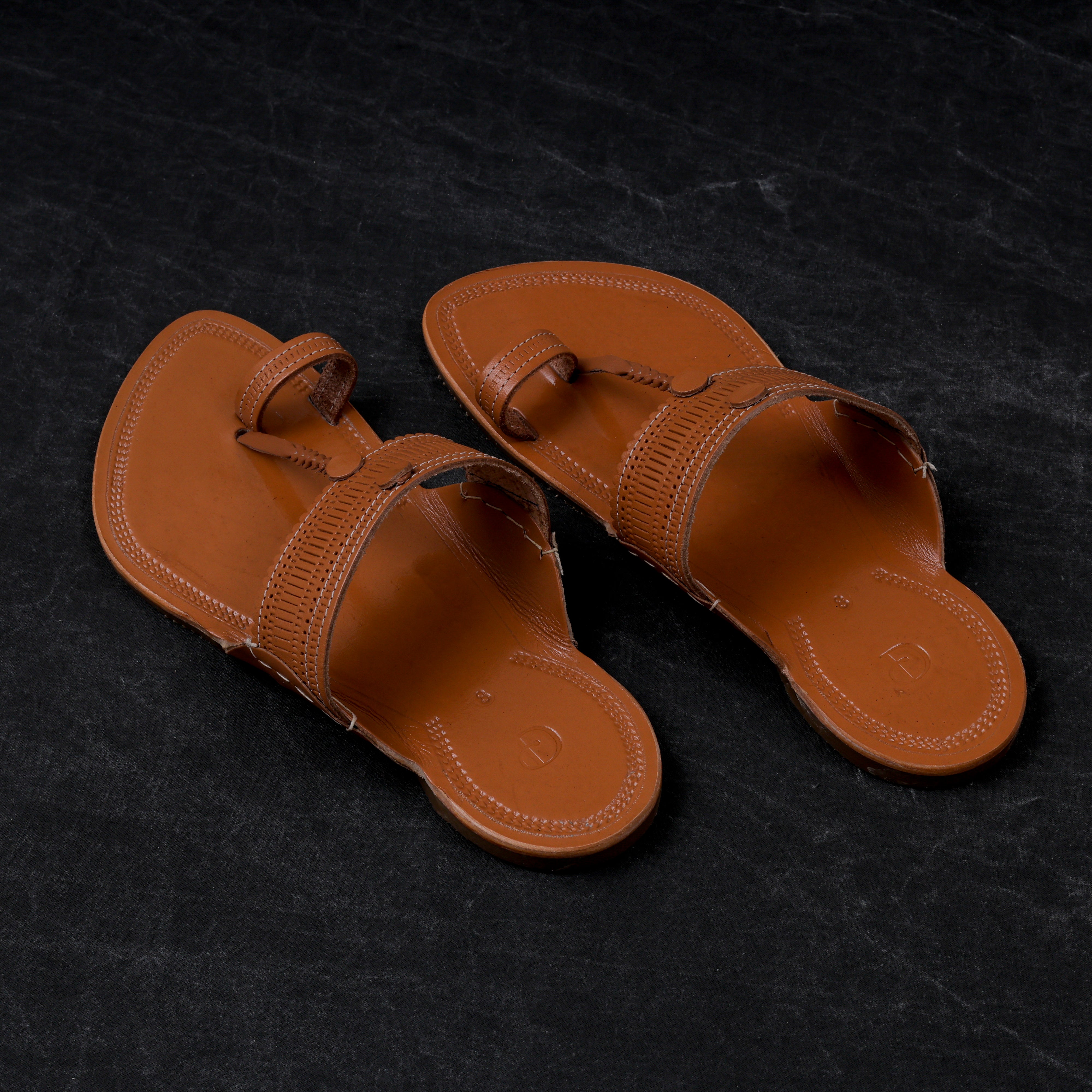 Handcrafted Tan Open Toe Kolhapuri Sandals