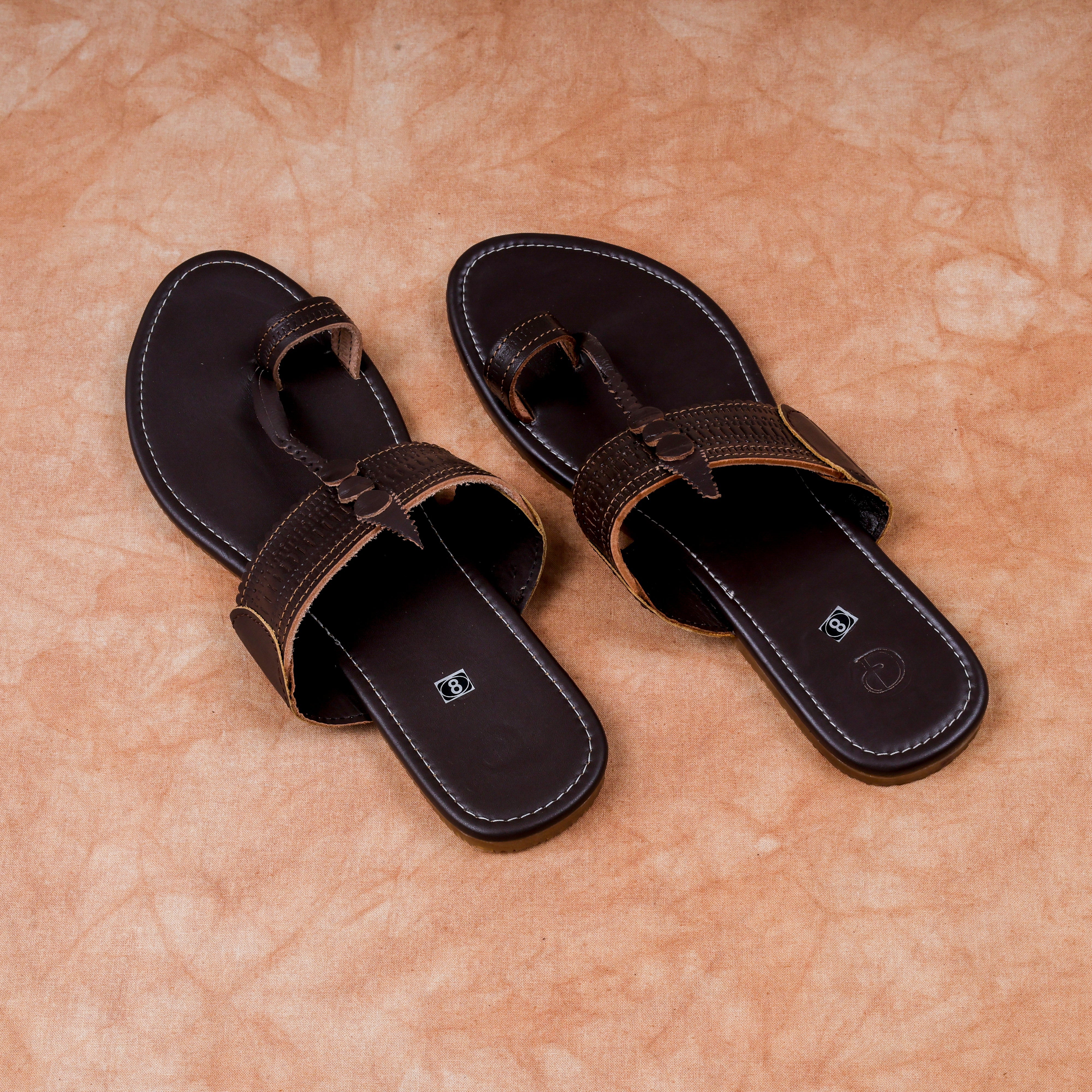 Dark Brown Patent Leather Artisan Flats
