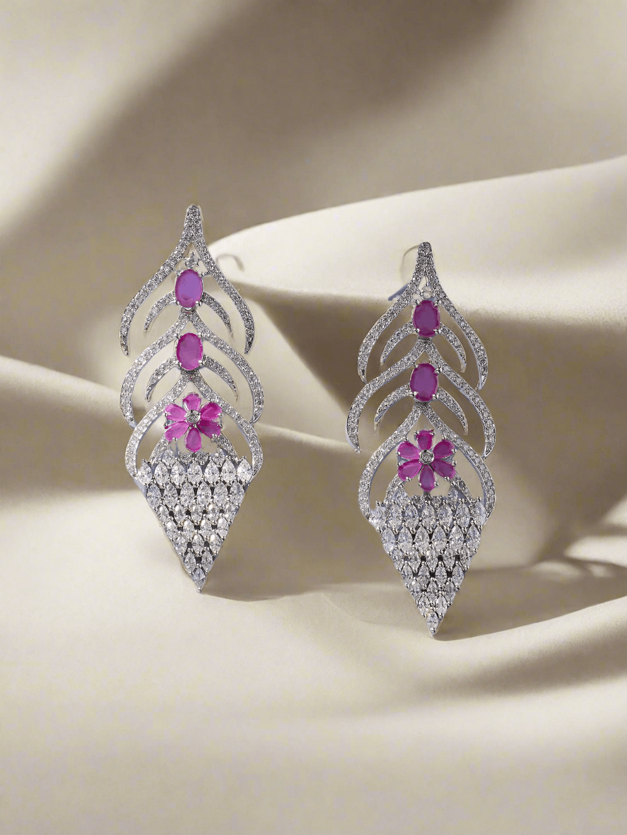 Blinding Ruby Dangler Earrings - Dyulokha