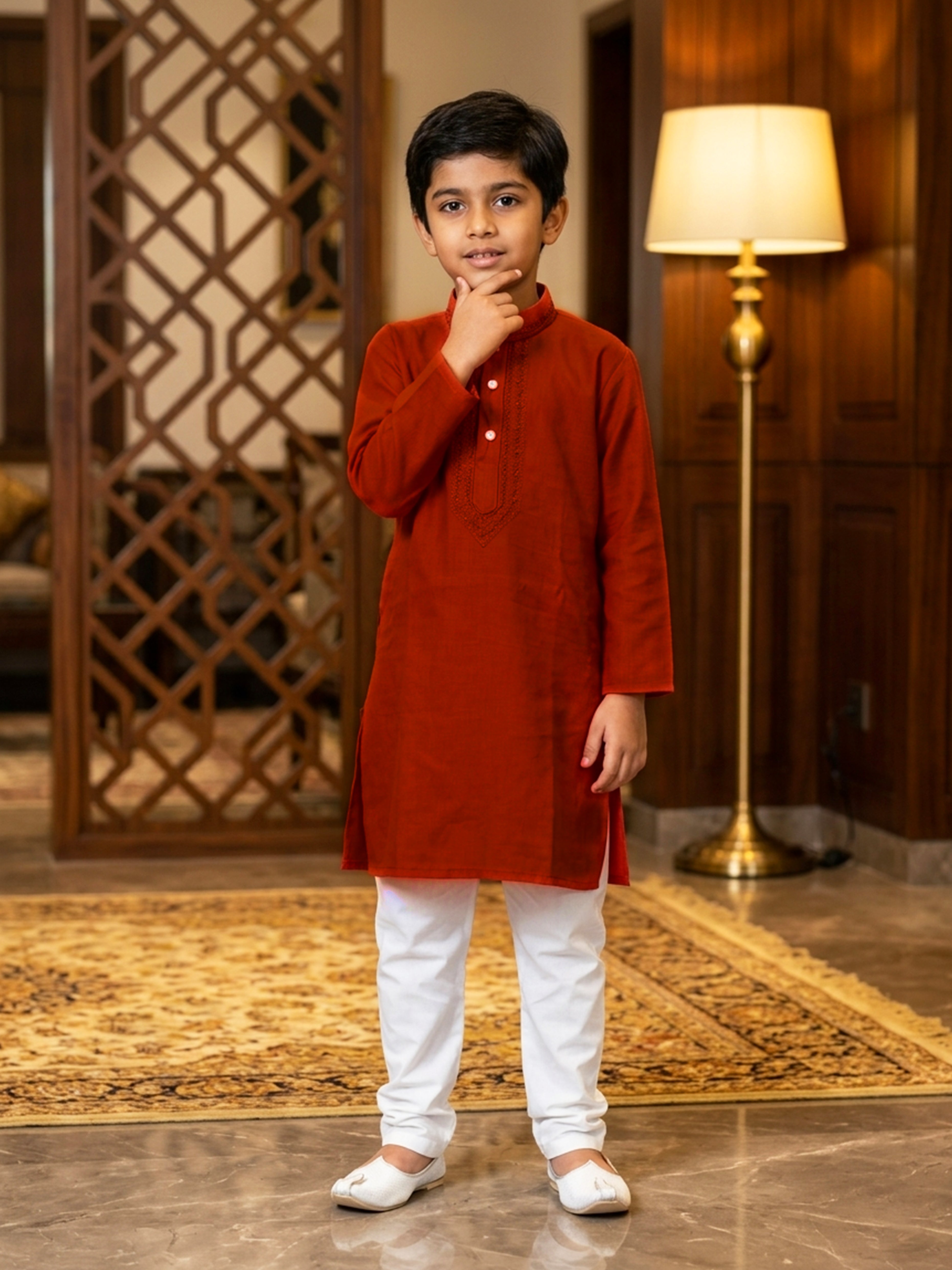 Boys Embroidered Kurta Pajama Set