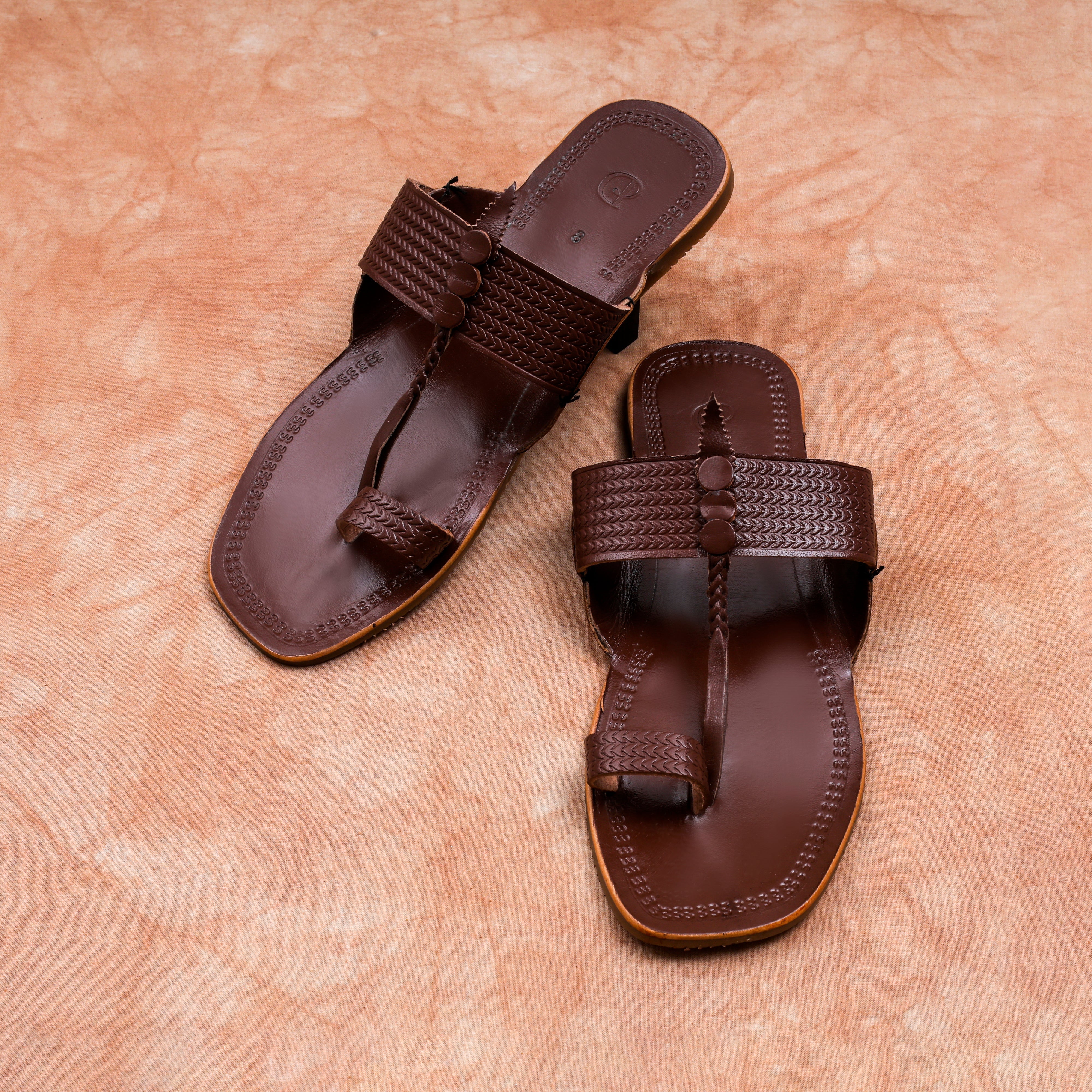 Handcrafted Brown Leather Kolhapuri Sandals