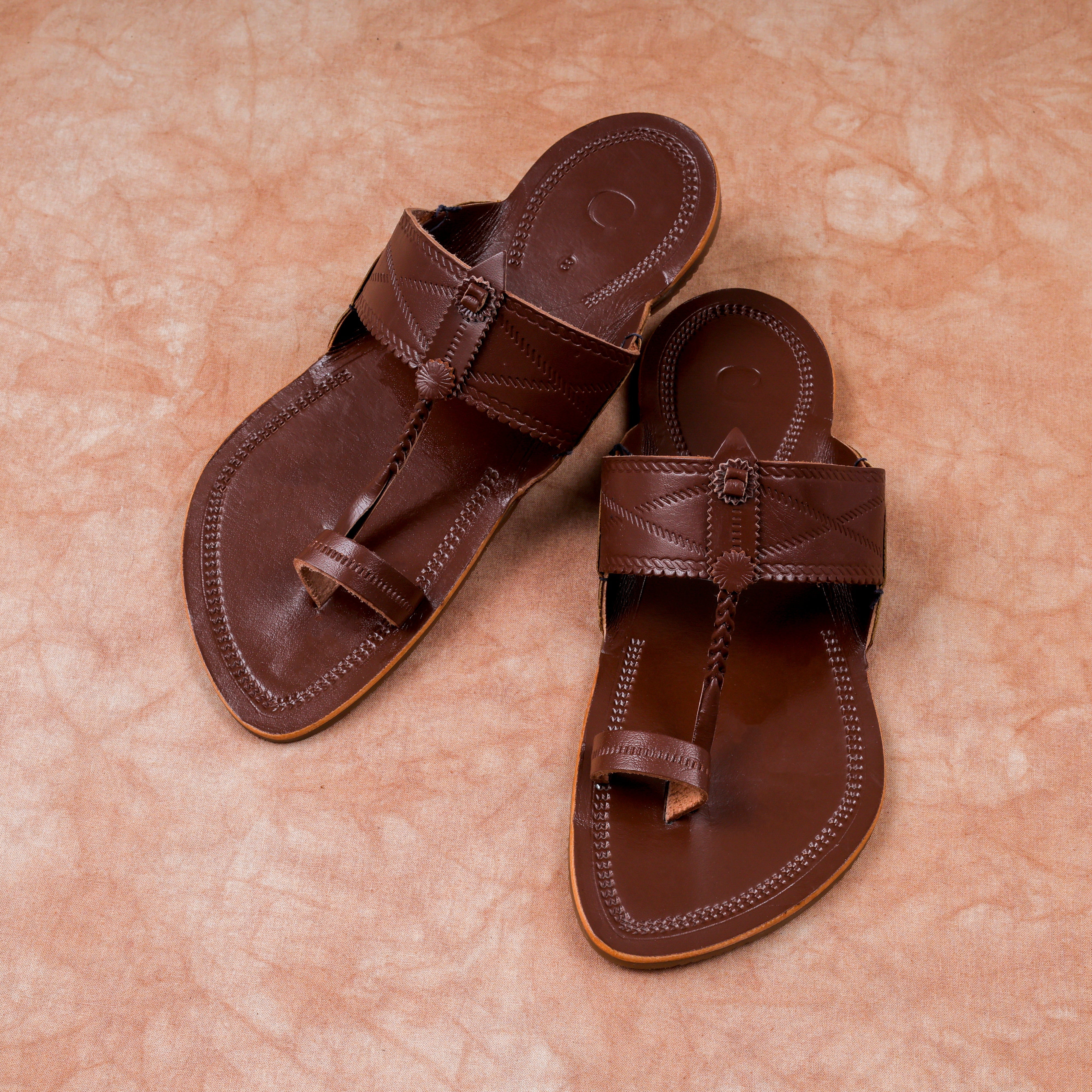 Handcrafted Brown Open Toe Kolhapuri Sandals