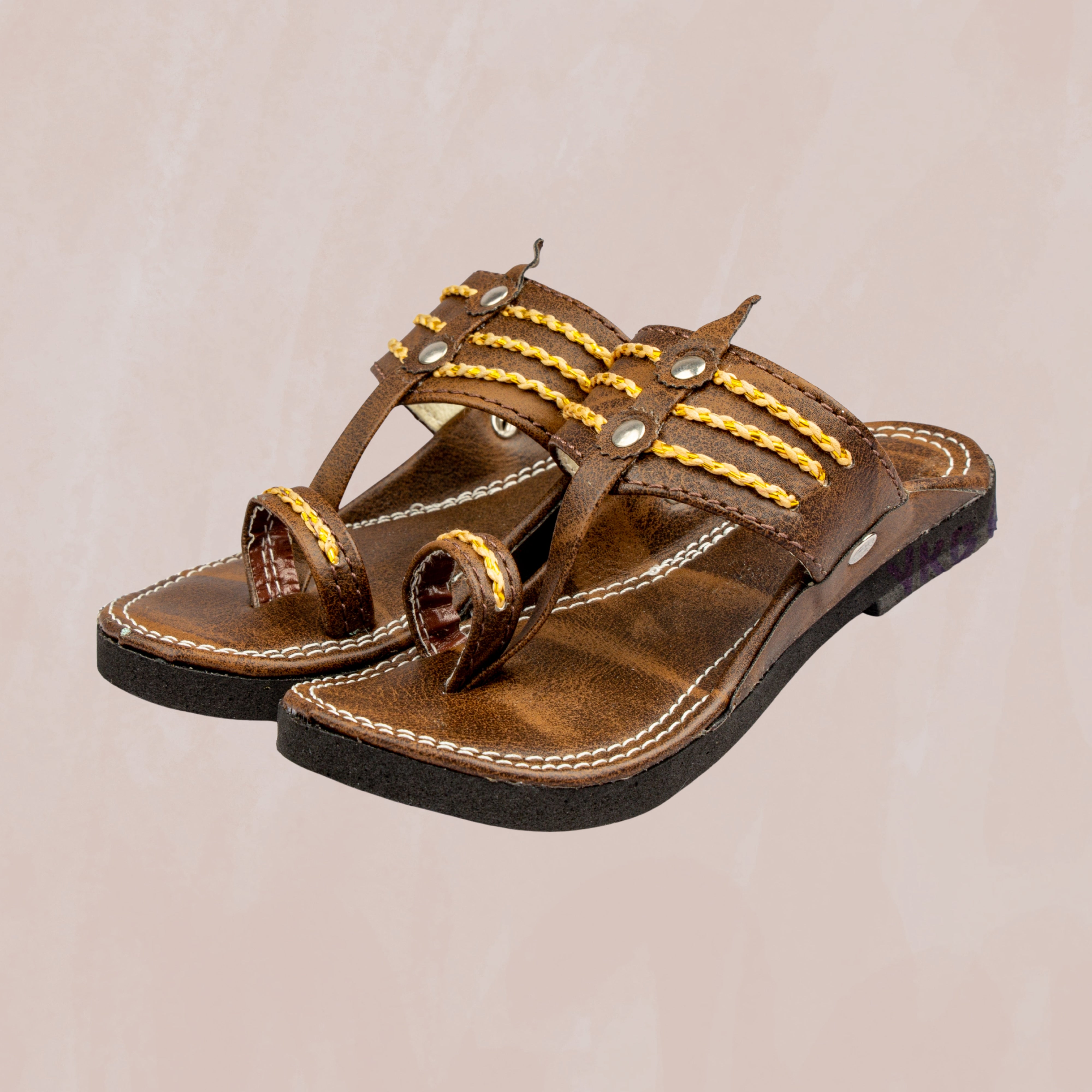 Natural Leather Kolhapuri In Tan
