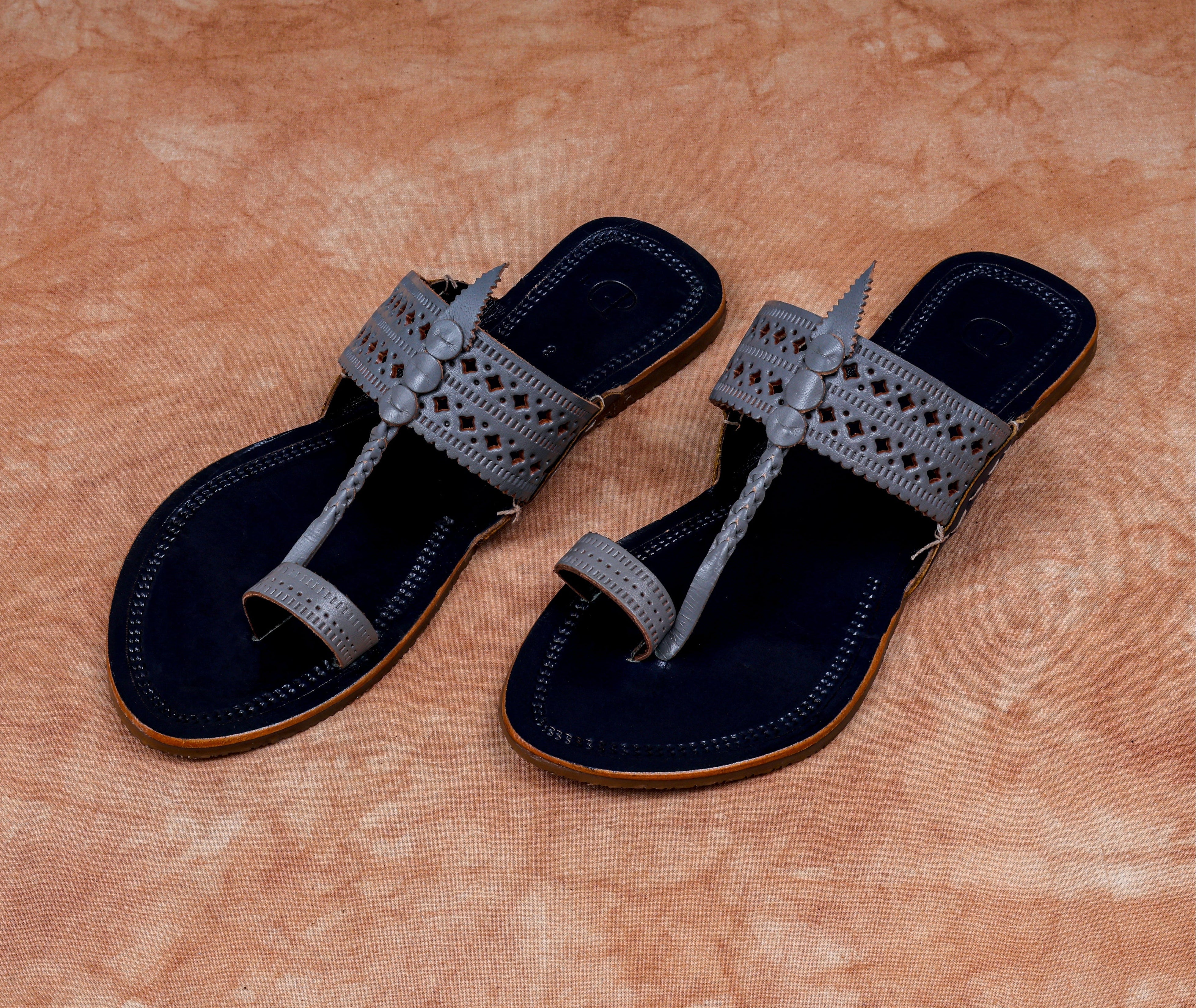 Black Leather Kolhapuri Sandals