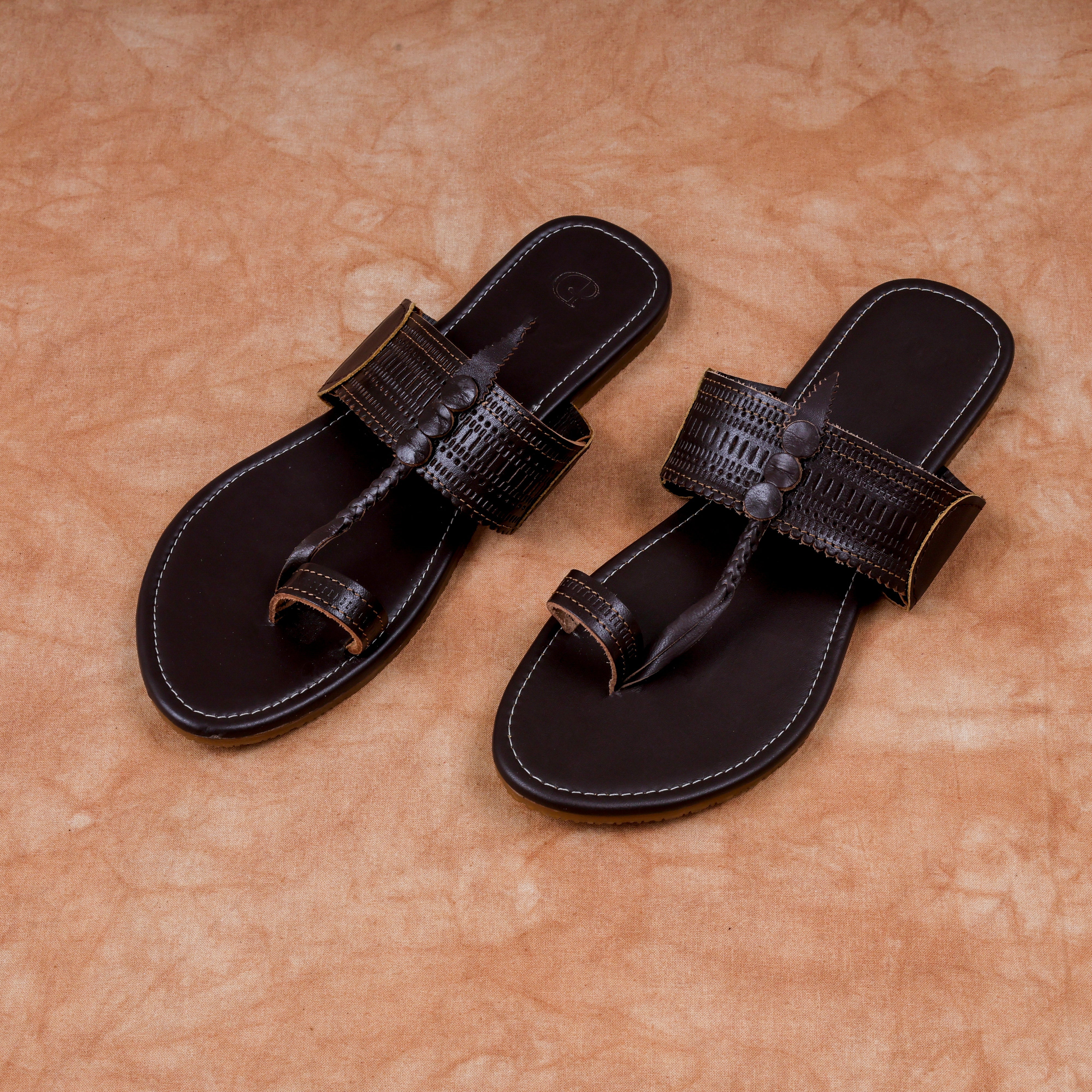 Dark Brown Patent Leather Artisan Flats