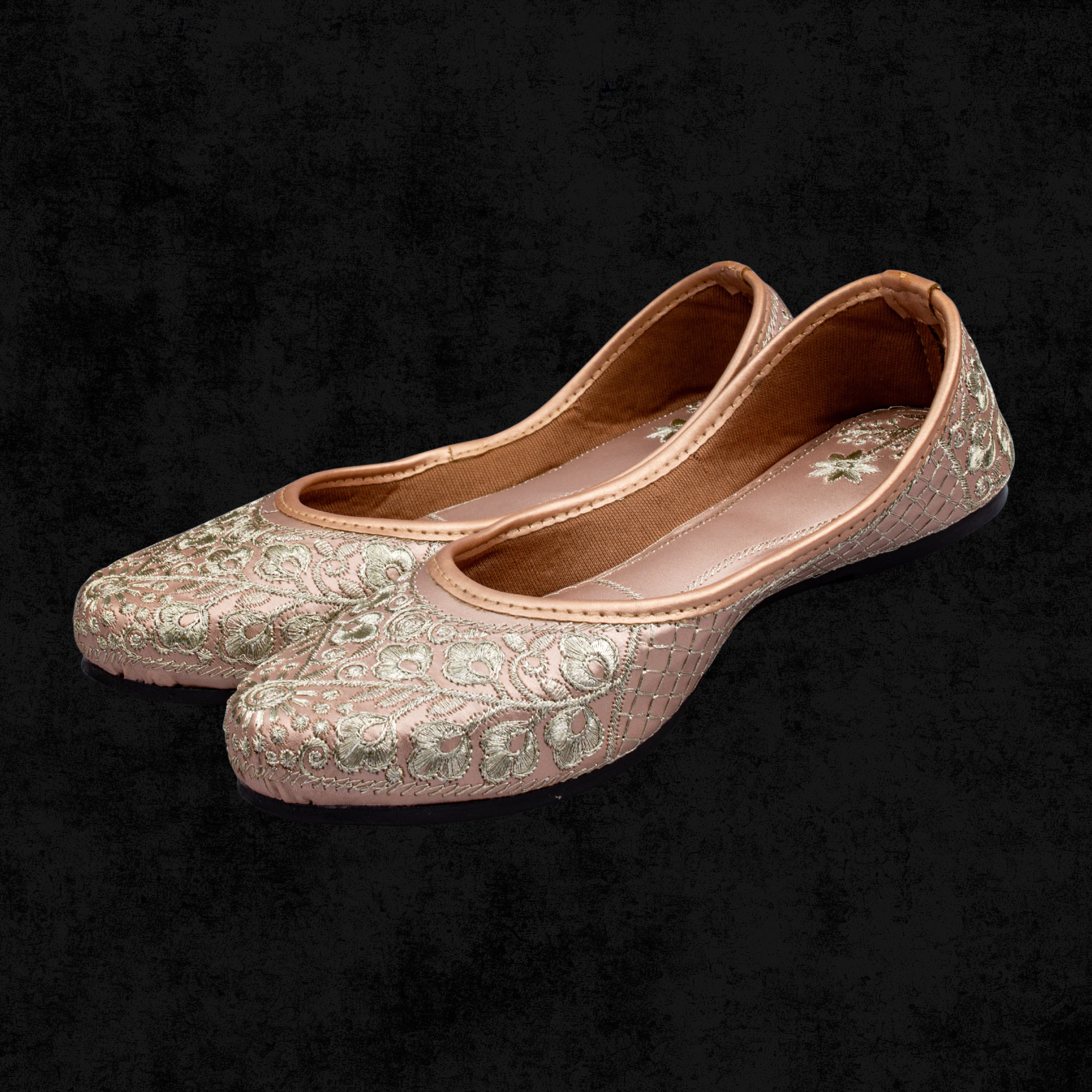 Gold Textured Handmade Ethnic Jutti