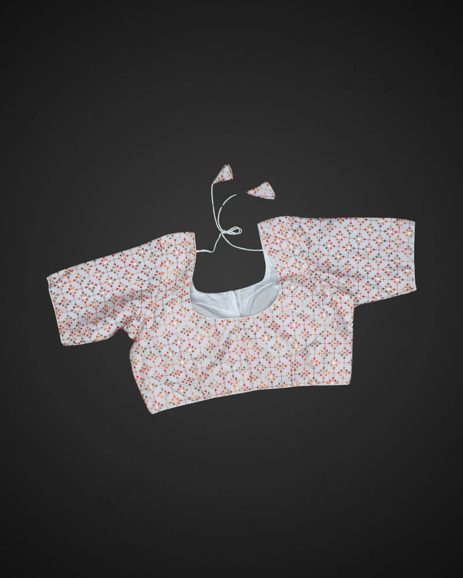 Raw Silk U Neck Back Design Readymade Blouse