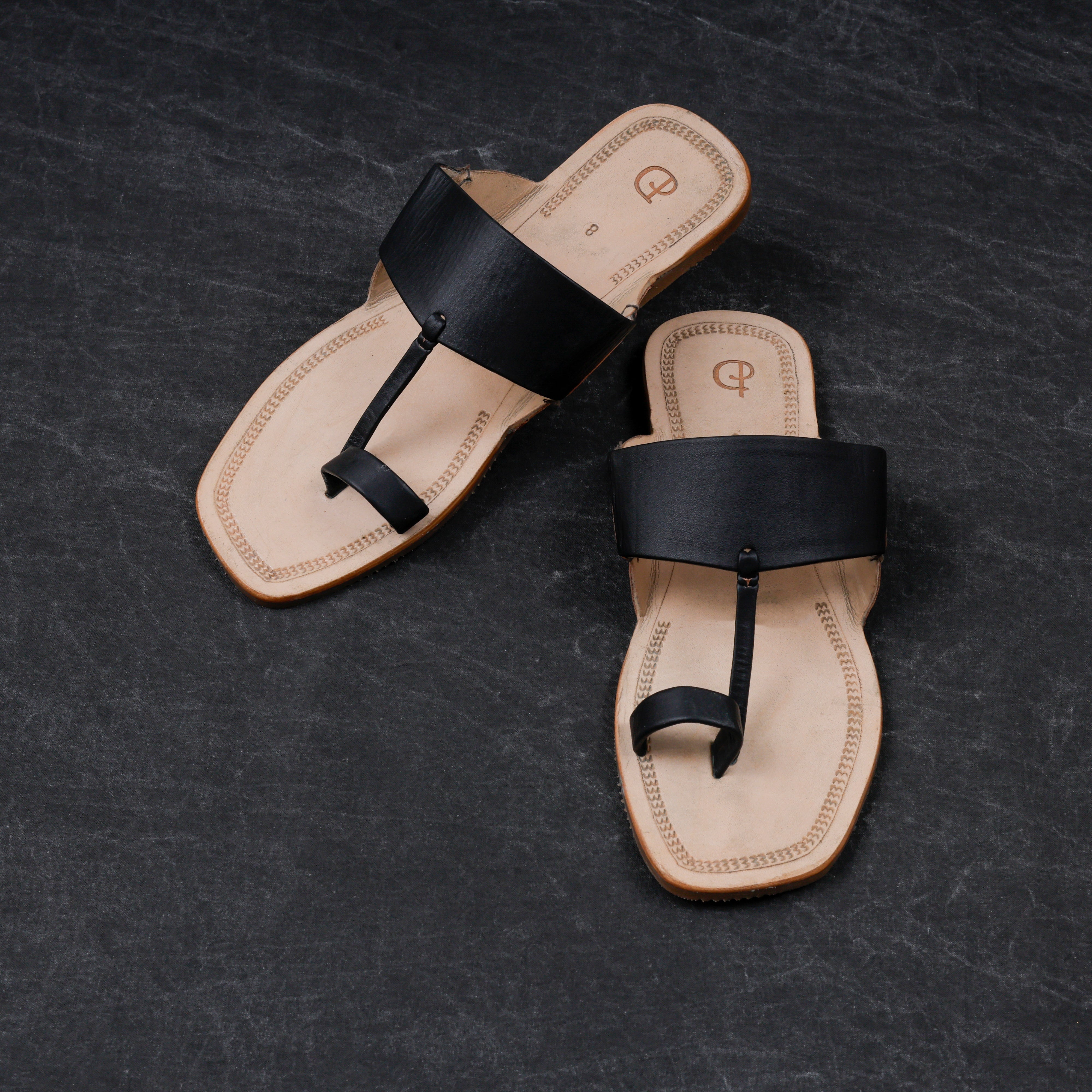 Cream Open Toe Artisan Kolhapuri Sandals