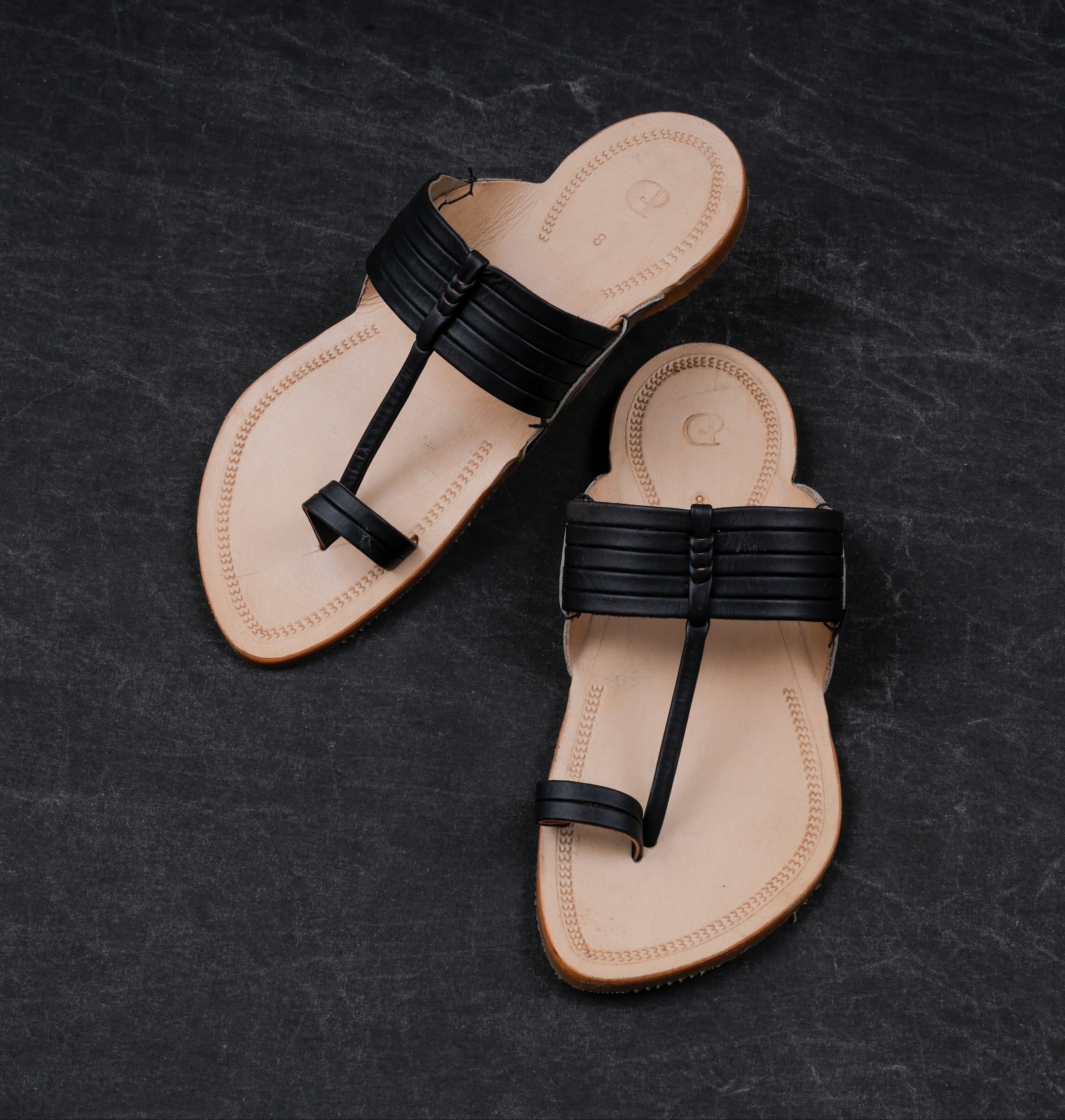 Cream Patent Leather Kolhapuri Sandals