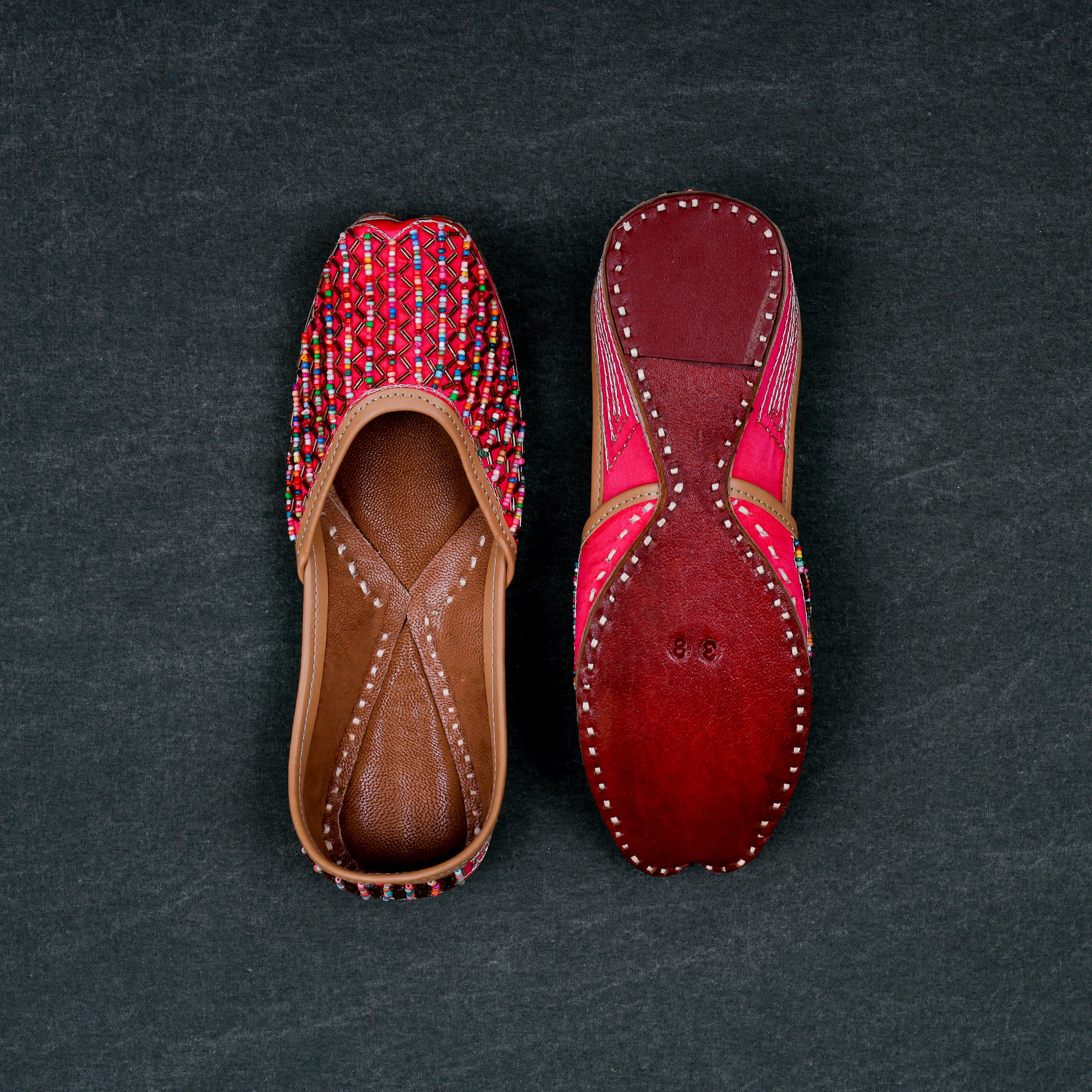Rani Pink Two Tone Traditional Jutti
