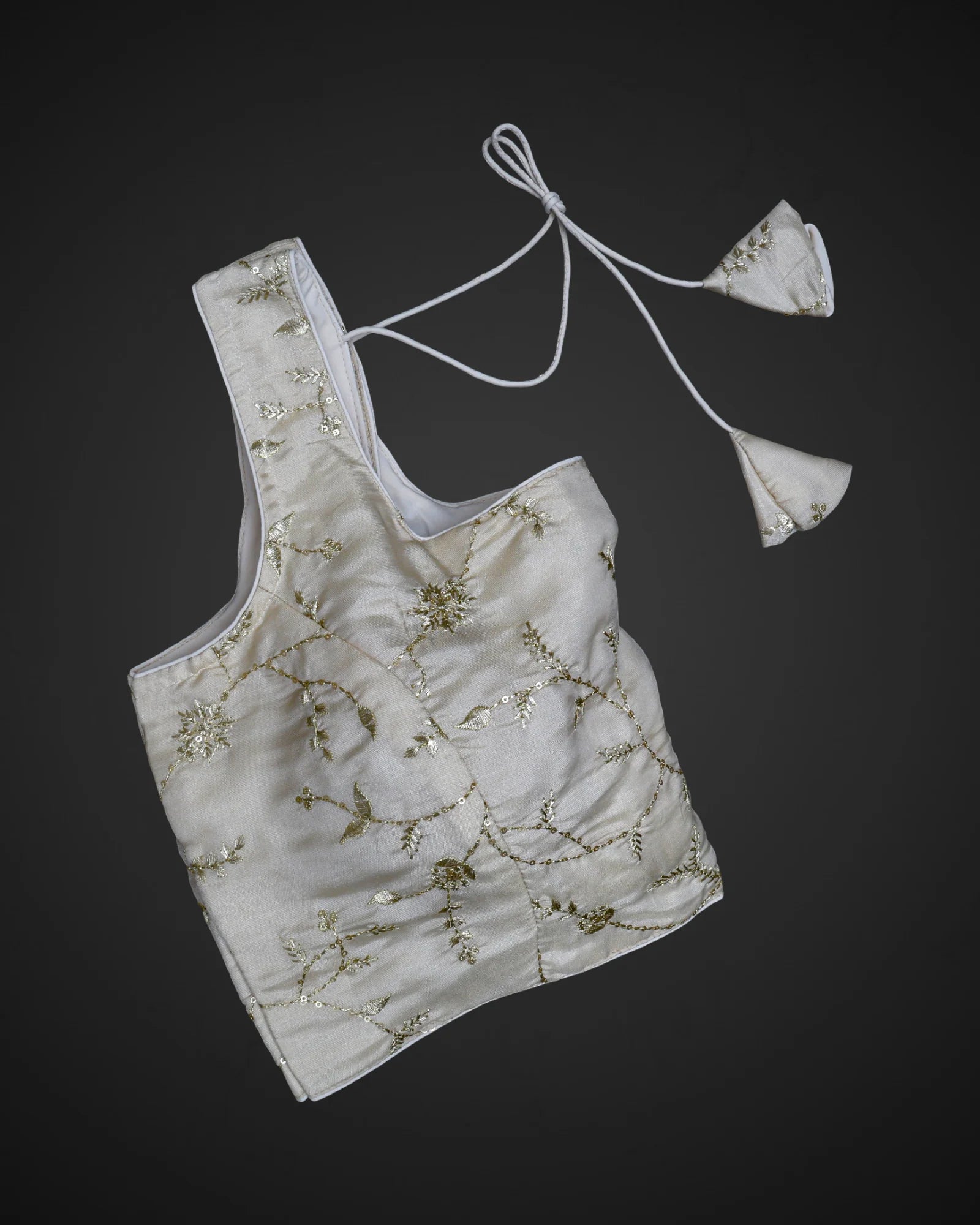 U Neck Cotton Embroidered Readymade Blouse