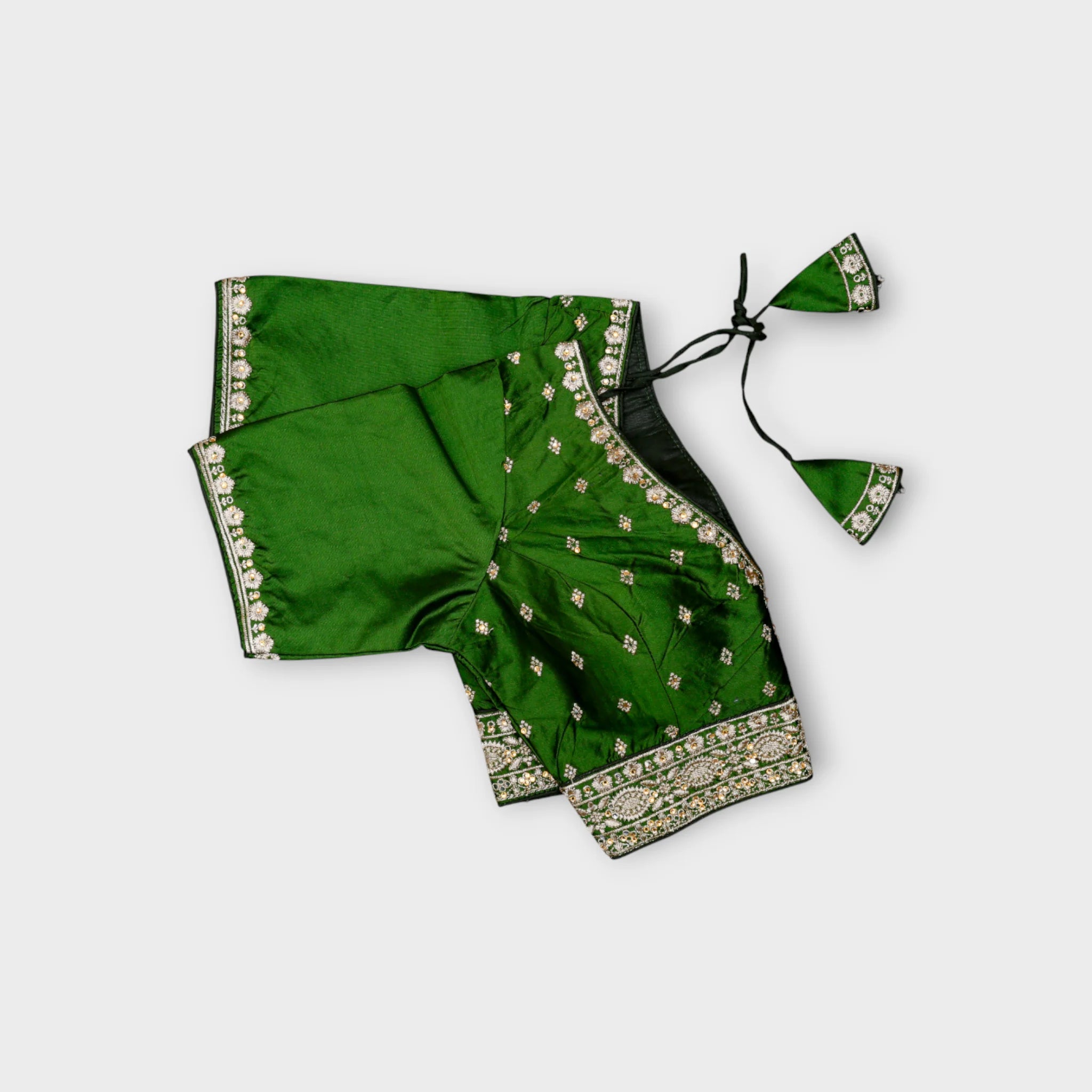 Silk V Neck Back Closure Readymade Blouse