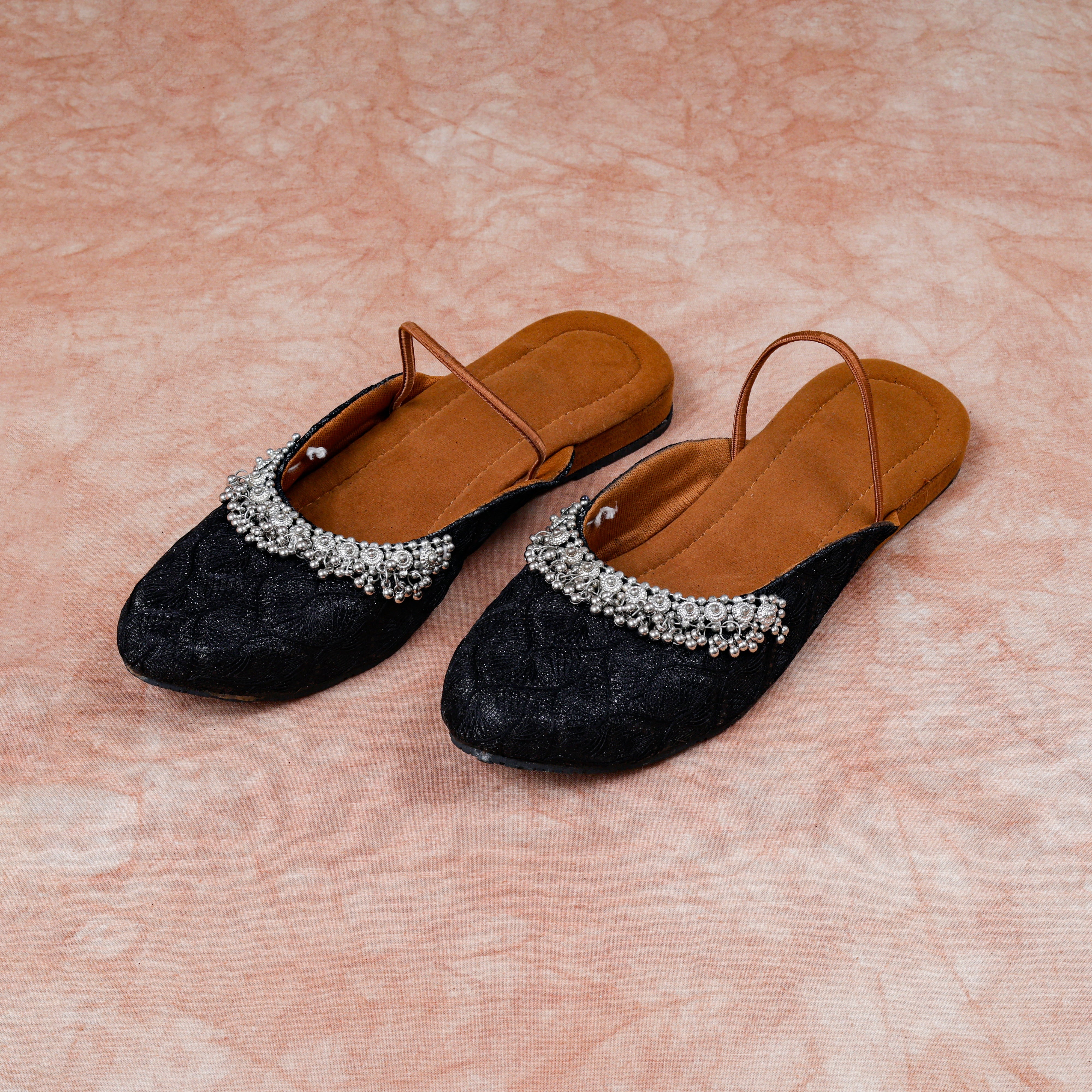 Soft Fabric Black Mules