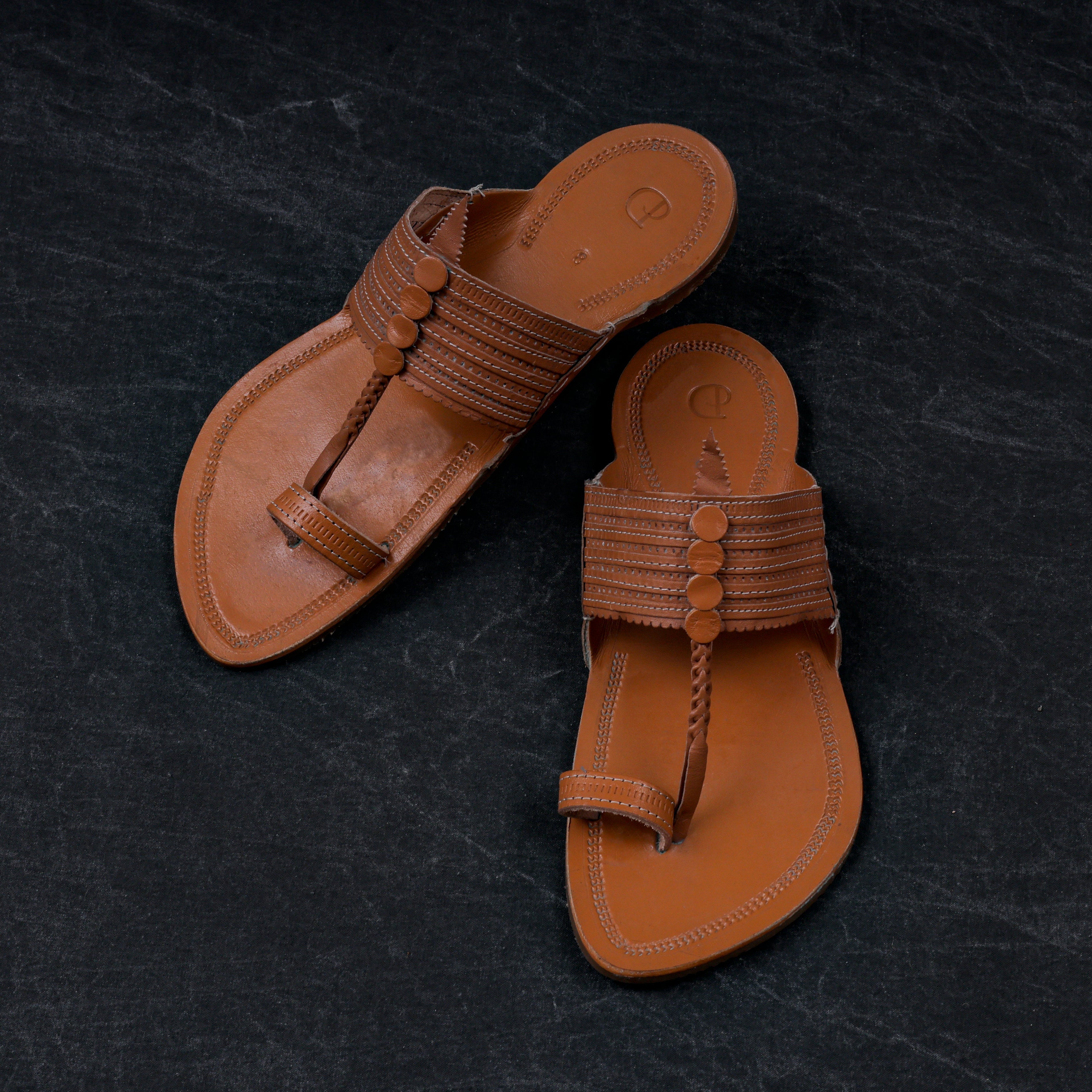 Tan Leather Kolhapuri Sandals
