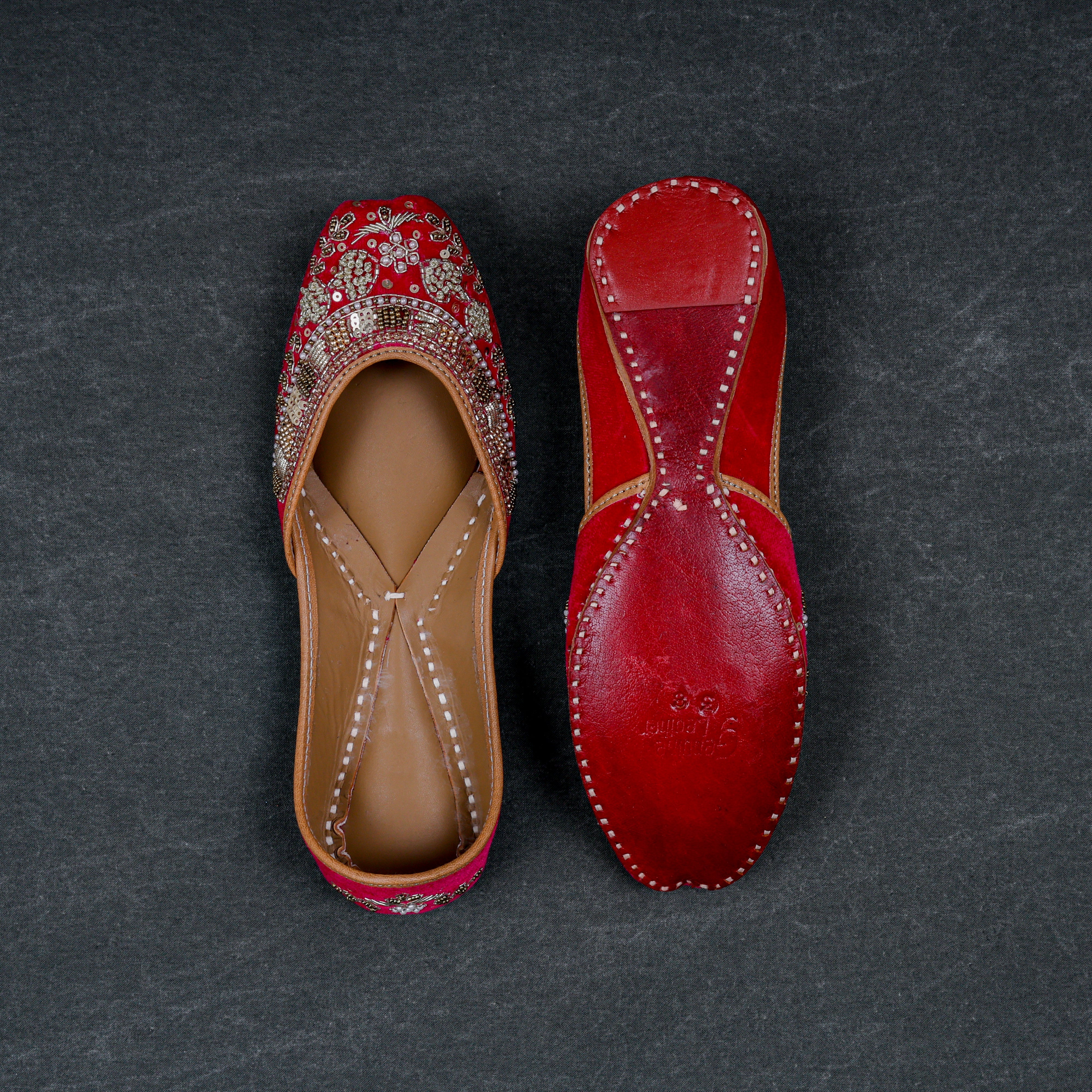Rani Pink Velvet Fusion Jutti