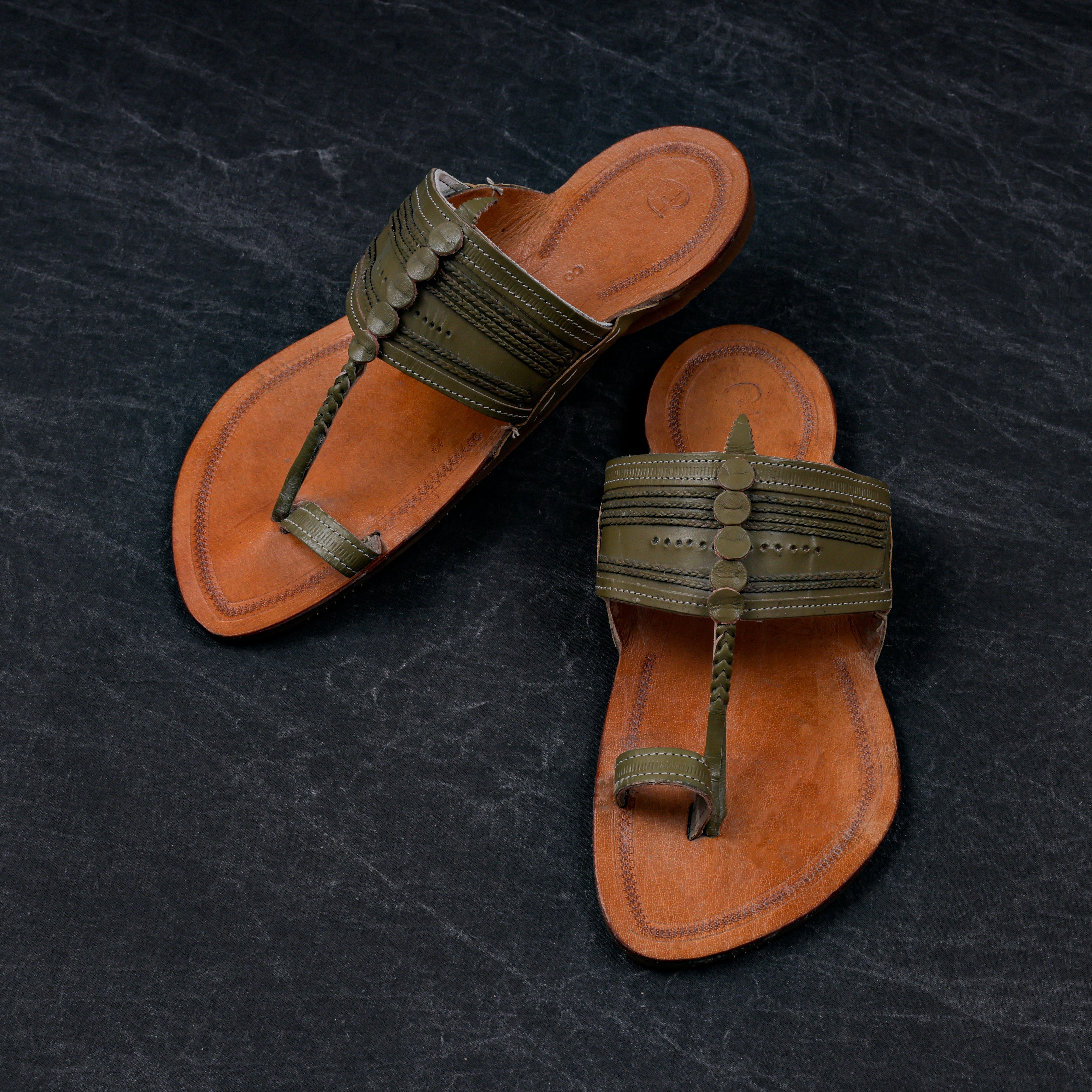 Light Brown Artisan Leather Kolhapuri Sandals