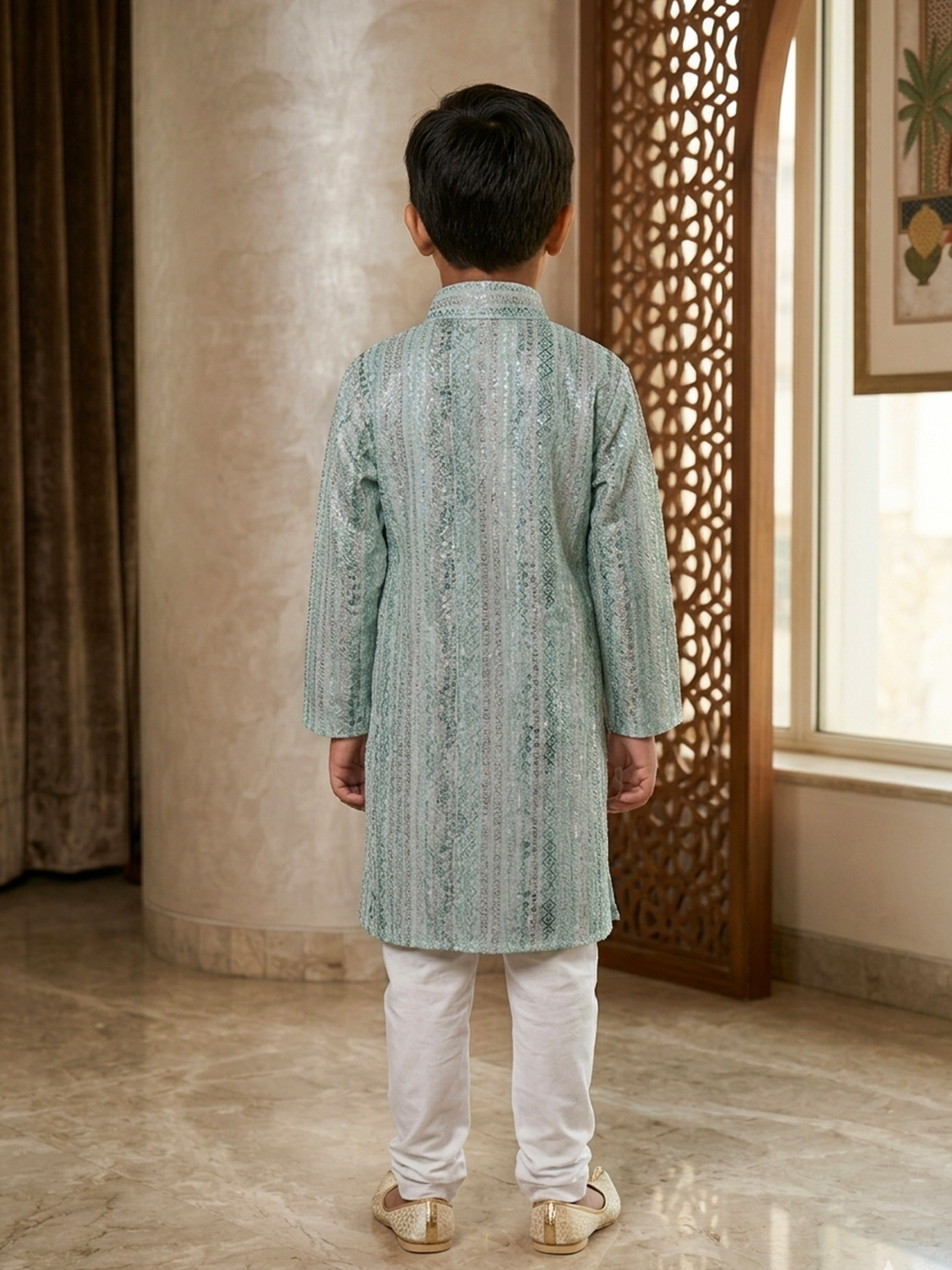 Boys Intricate Embroidered Kurta Pajama