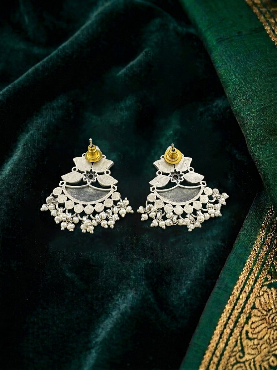 Ornate Green Earrings