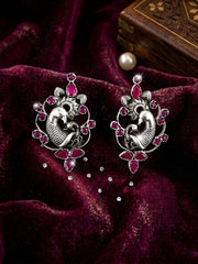 Pink Peacock Studs