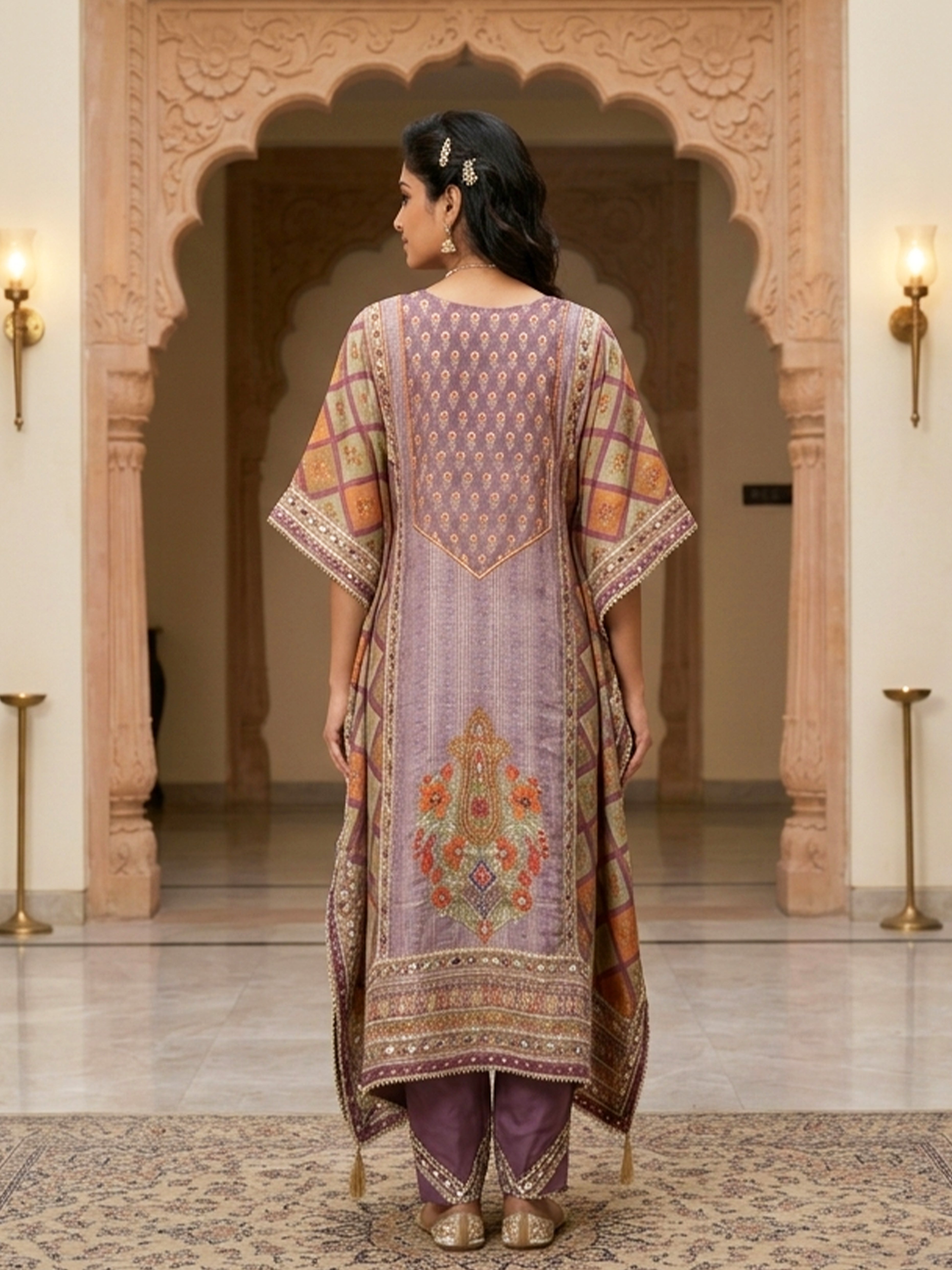 Cotton Kaftan with Traditional Bandhani Print