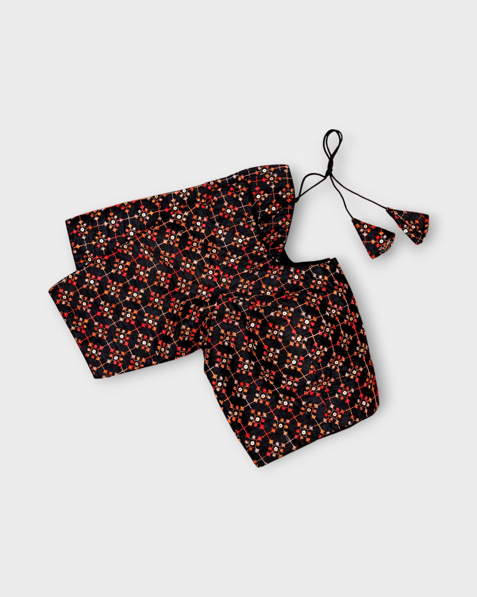 Raw Silk U Neck Back Design Readymade Blouse