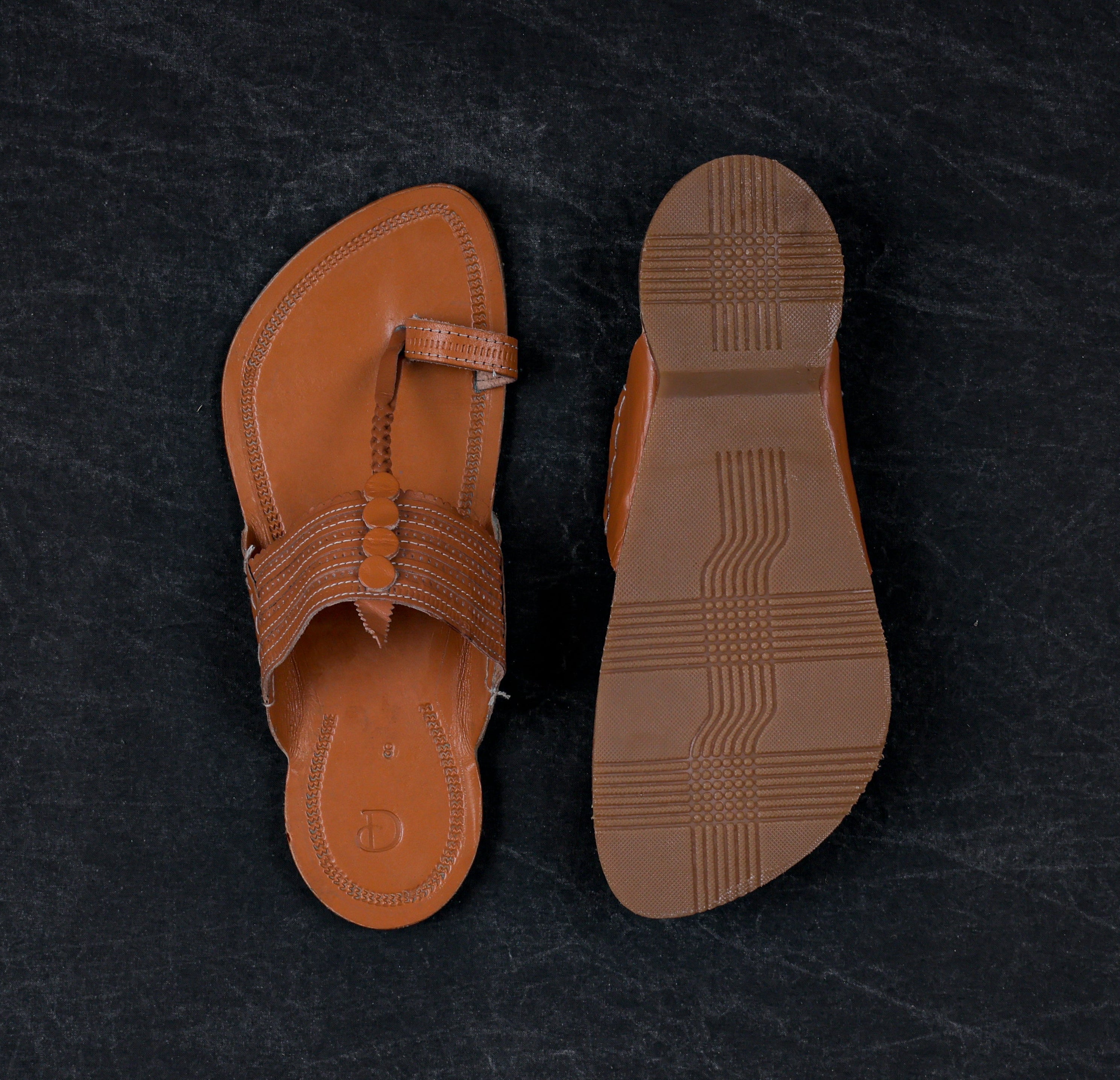 Tan Leather Kolhapuri Sandals