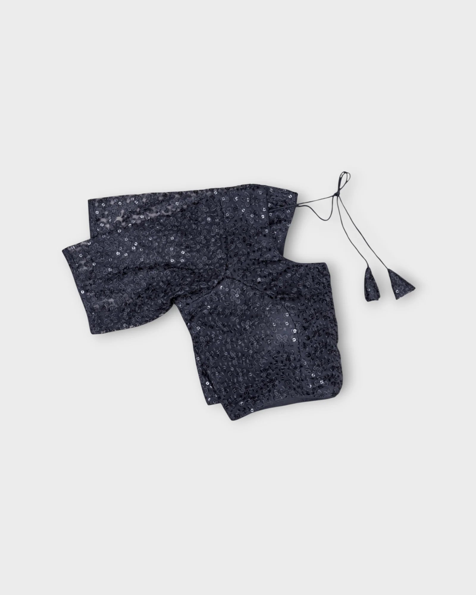 Embroidered Net U Neck Readymade Blouse
